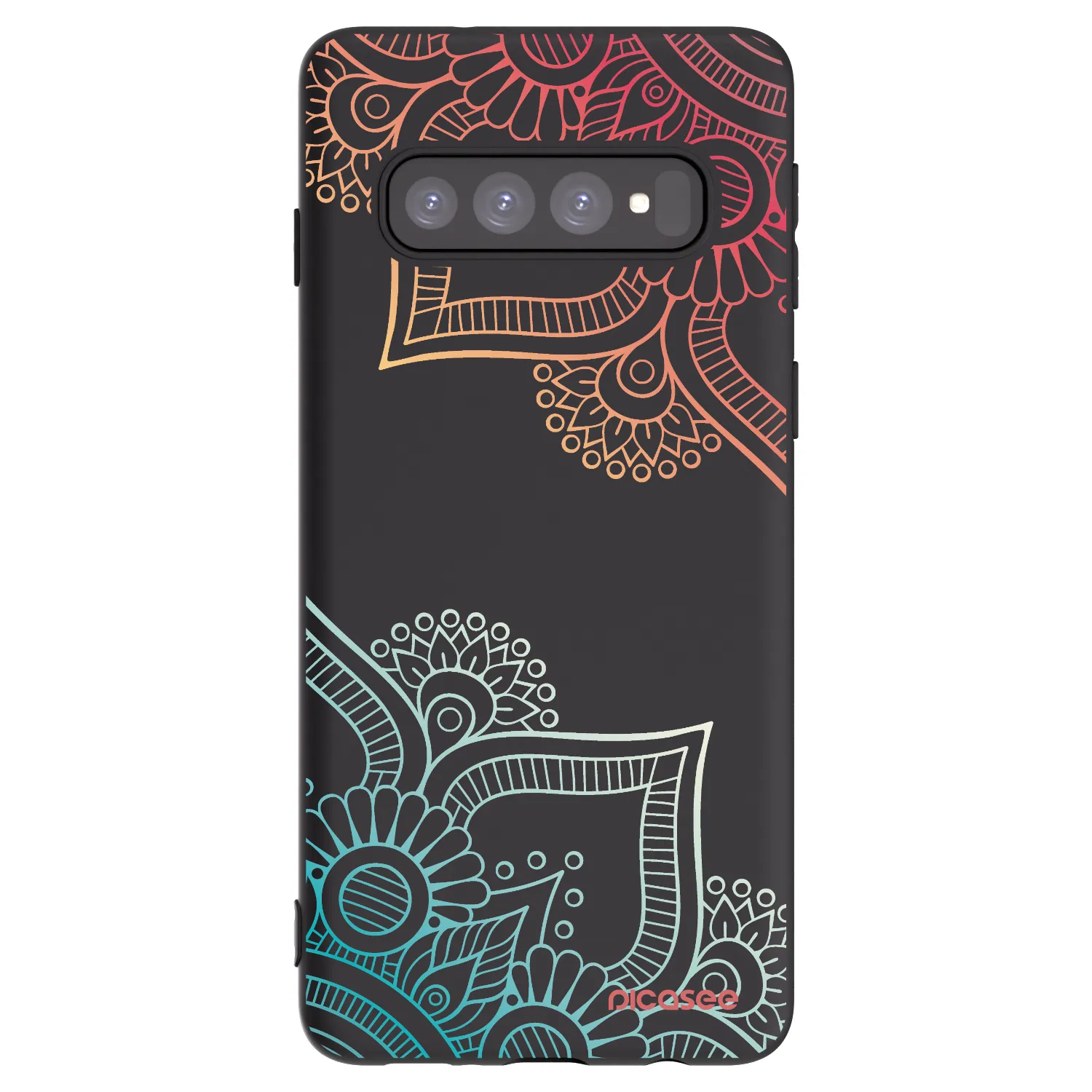 Picasee Samsung Galaxy S10 G973 Hülle - Schwarzes Silikon - Blumenmuster