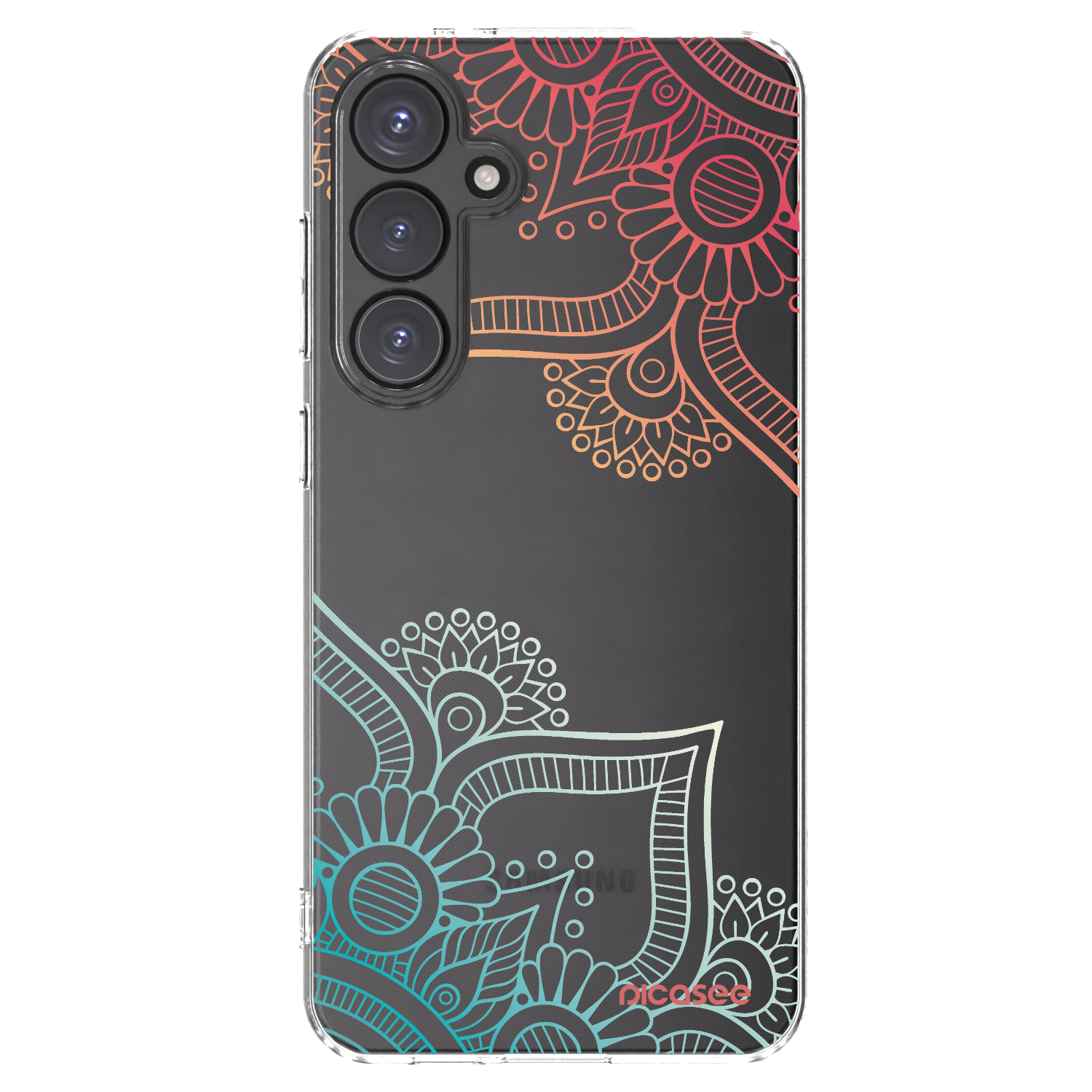 Picasee Samsung Galaxy S24 FE S721B Hülle - Transparentes Silikon - Blumenmuster