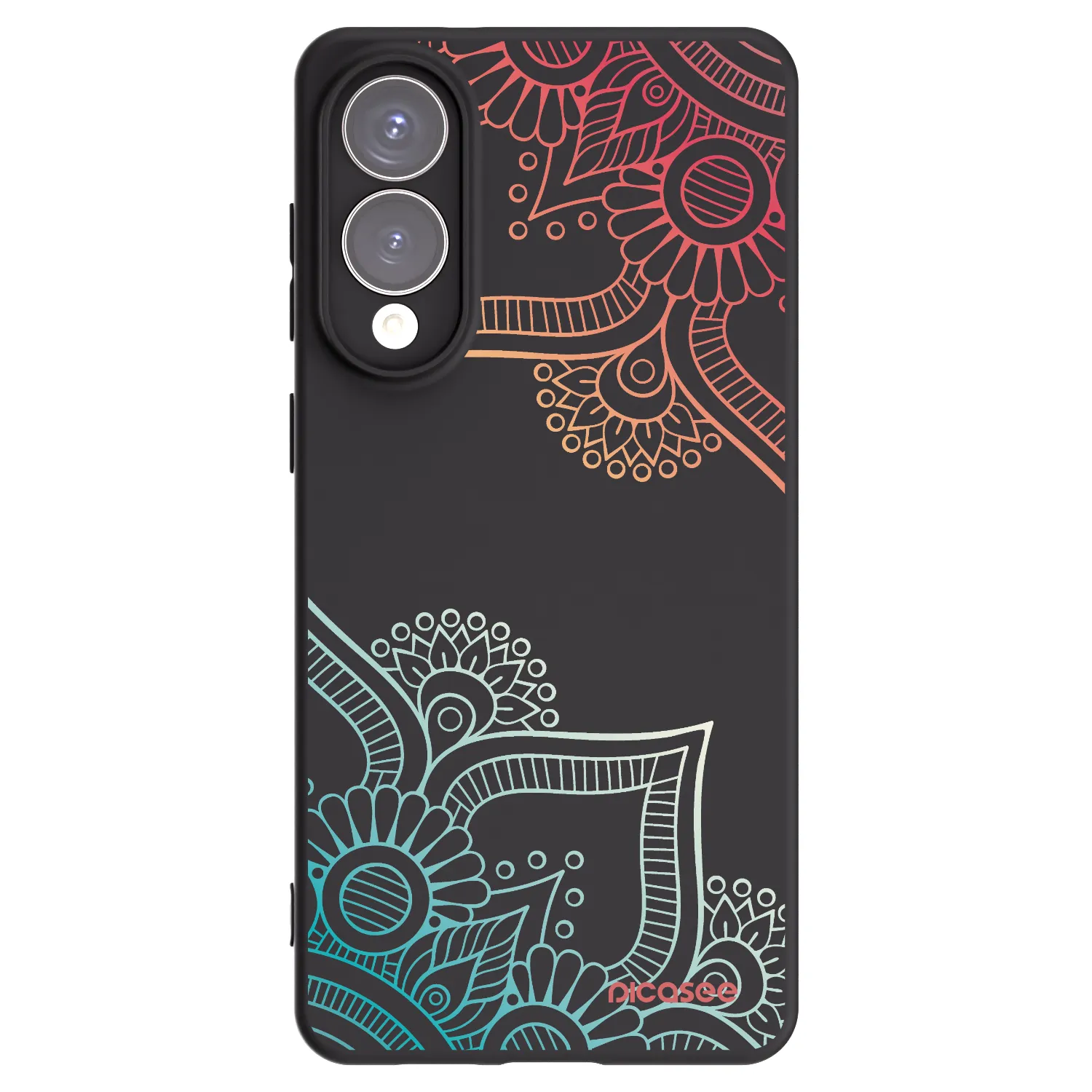 Picasee Samsung Galaxy S25 Edge 5G Hülle - Schwarzes Silikon - Blumenmuster