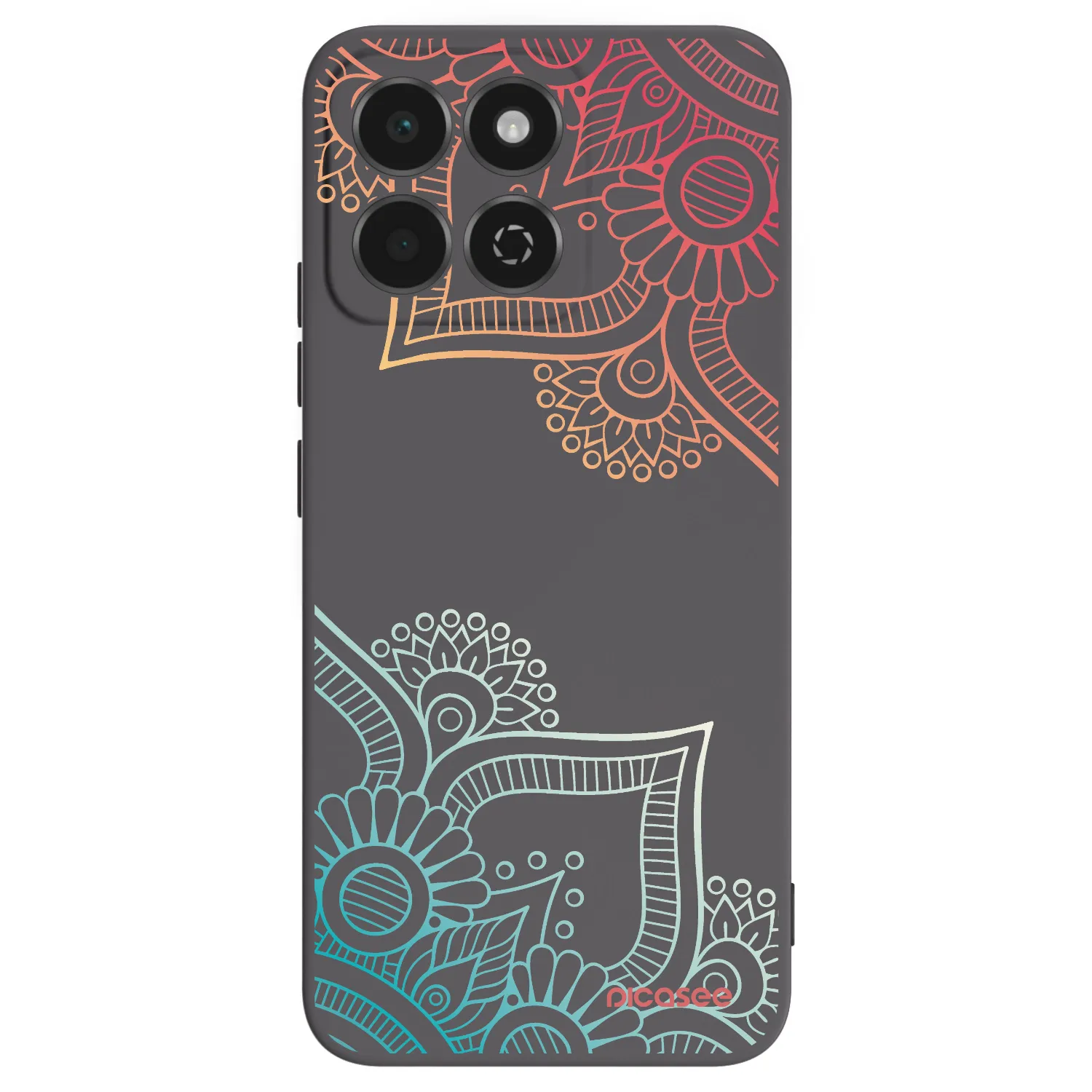 Picasee Honor 200 Smart 5G Hülle - Schwarzes Silikon - Blumenmuster