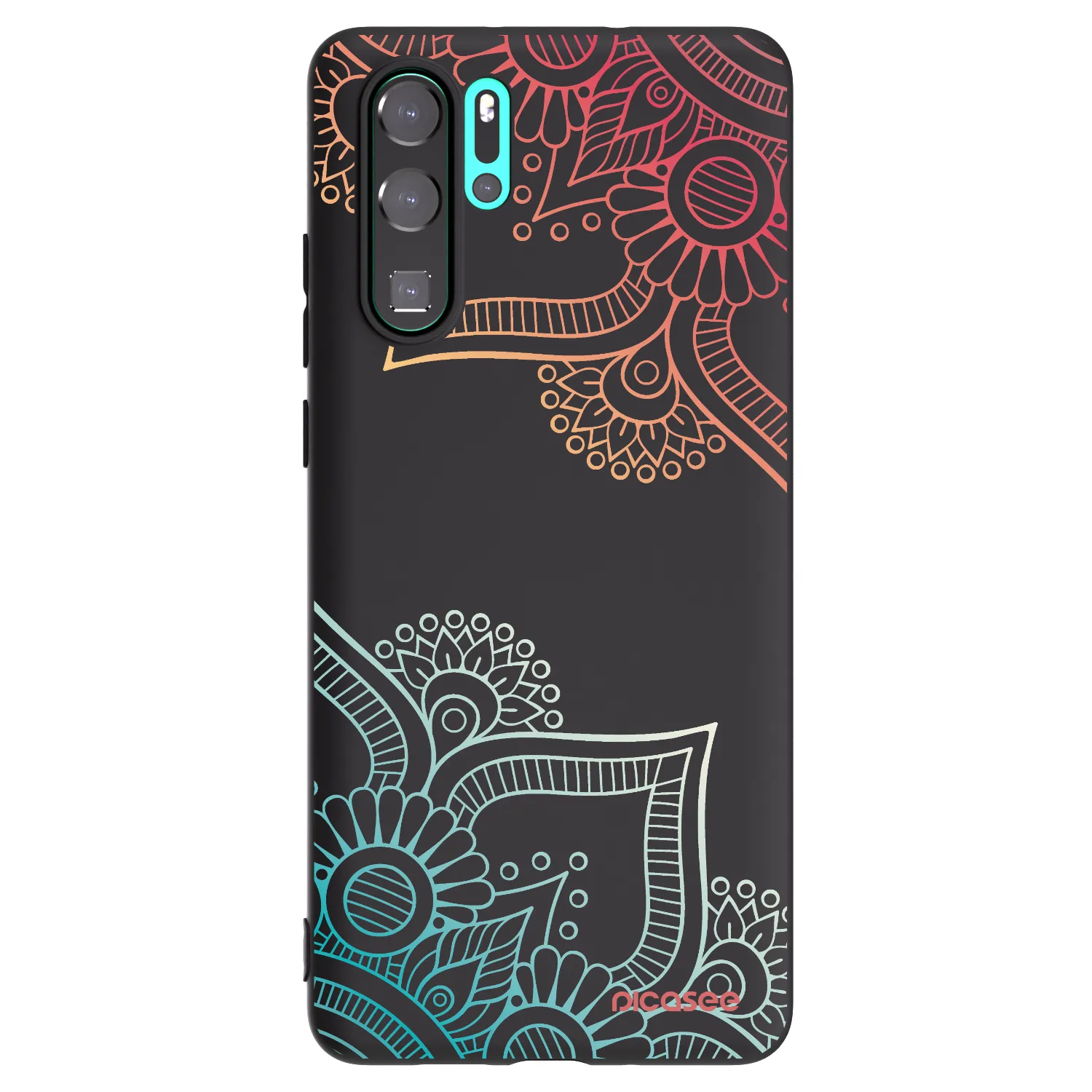 Picasee Huawei P30 Pro Hülle - Schwarzes Silikon - Blumenmuster
