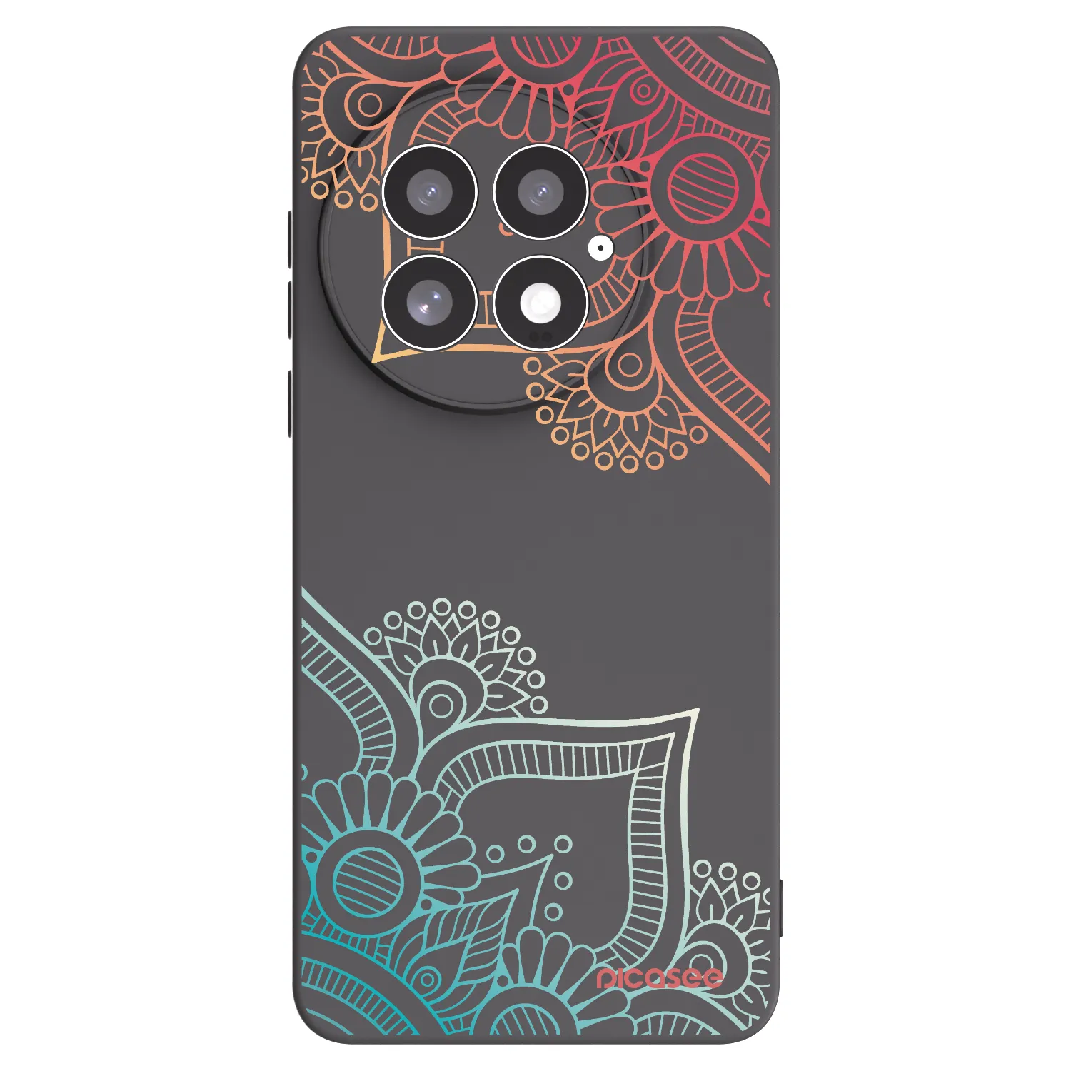 Picasee OnePlus 13 5G Hülle - Schwarzes Silikon - Blumenmuster