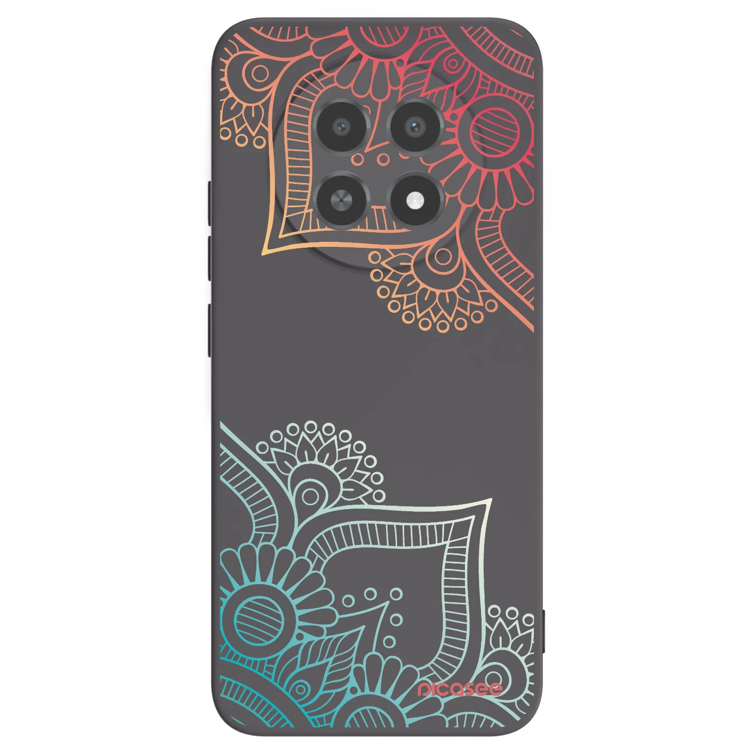 Picasee Realme 12X Hülle - Schwarzes Silikon - Blumenmuster