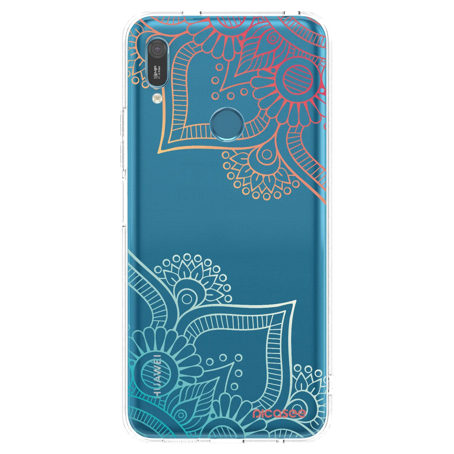 Picasee Huawei Y6 2019 Hülle - Transparentes Silikon - Blumenmuster
