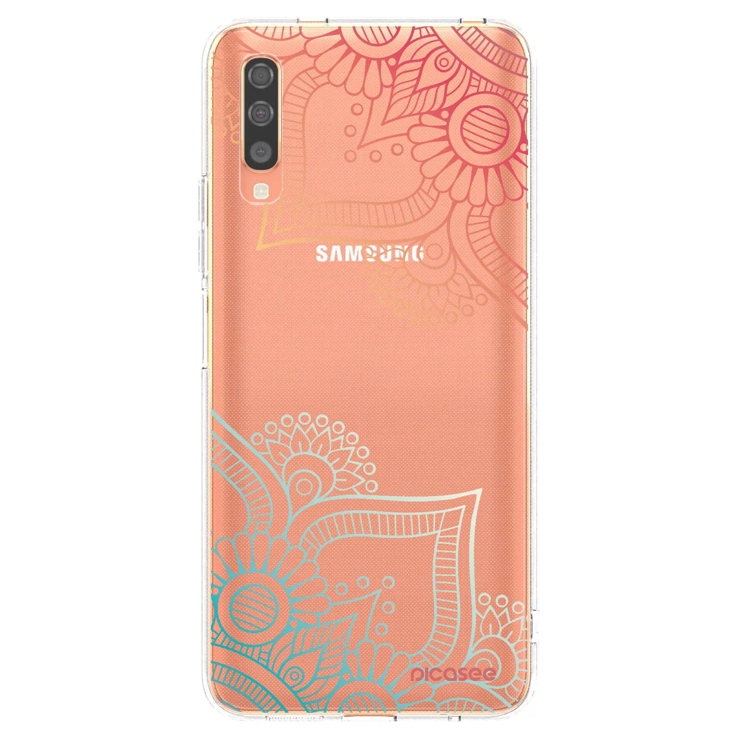 Picasee Samsung Galaxy A70 A705F Hülle - Transparentes Silikon - Blumenmuster