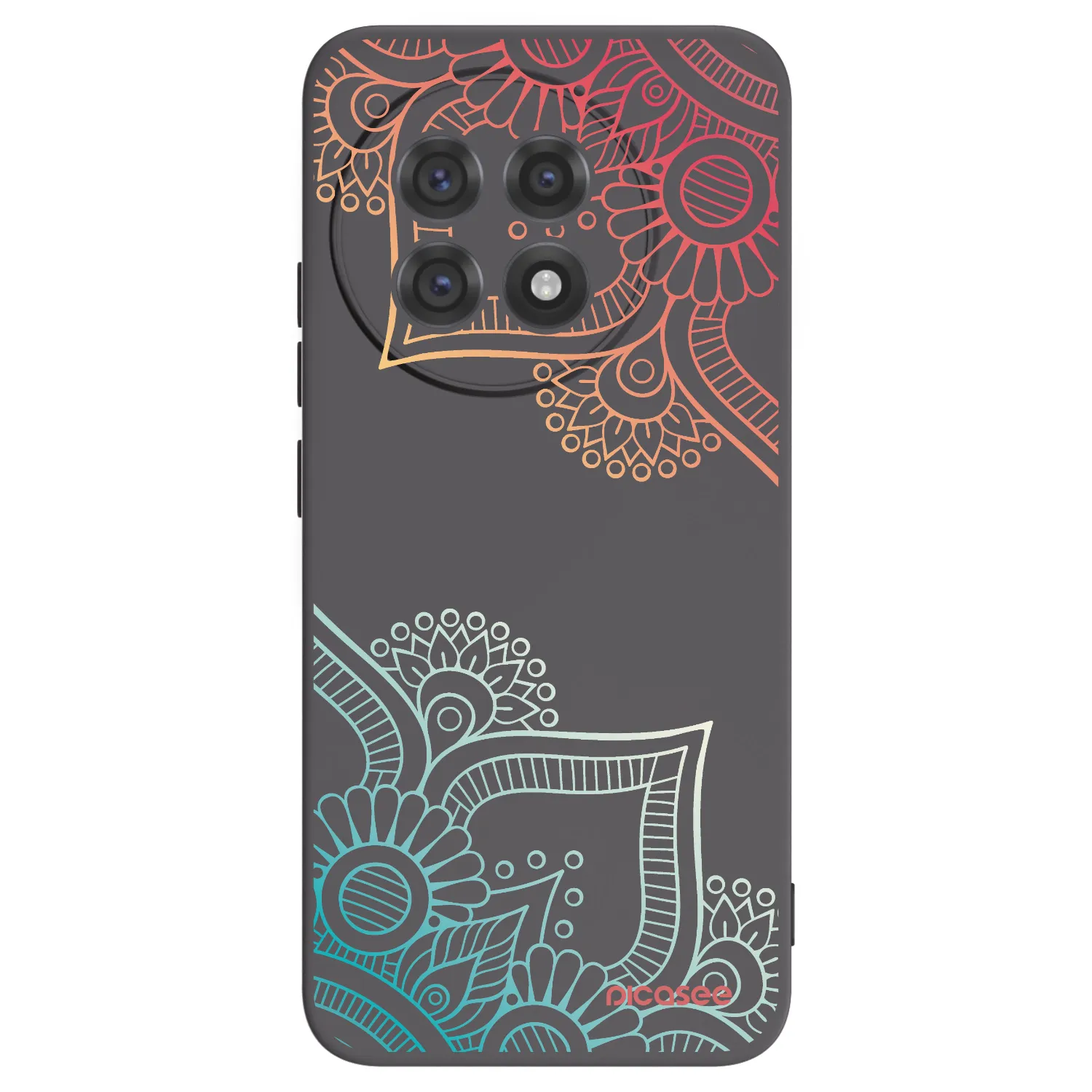 Picasee OnePlus 13R 5G Hülle - Schwarzes Silikon - Blumenmuster