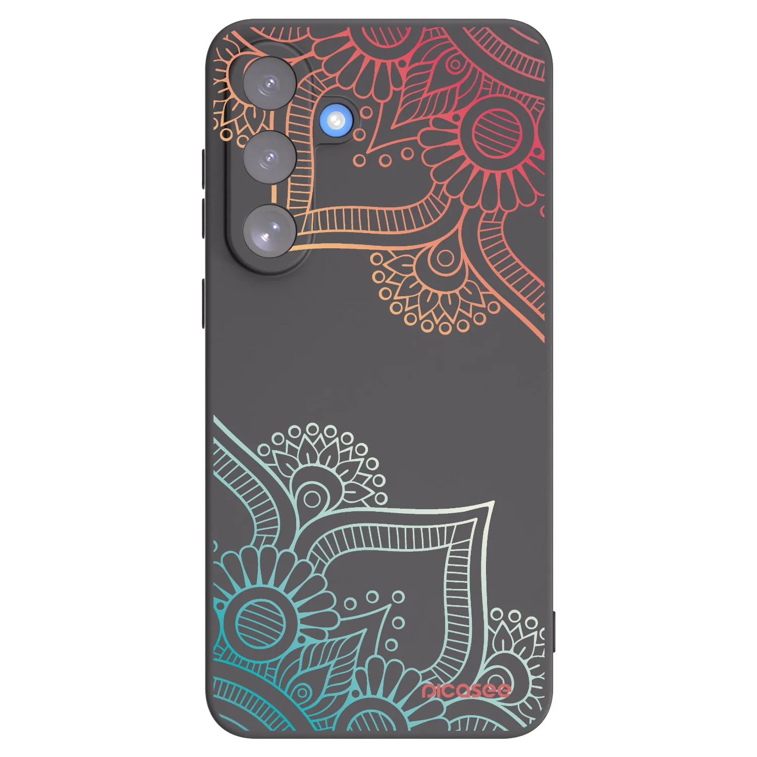 Picasee Samsung Galaxy S25 FE 5G Hülle - Schwarzes Silikon - Blumenmuster