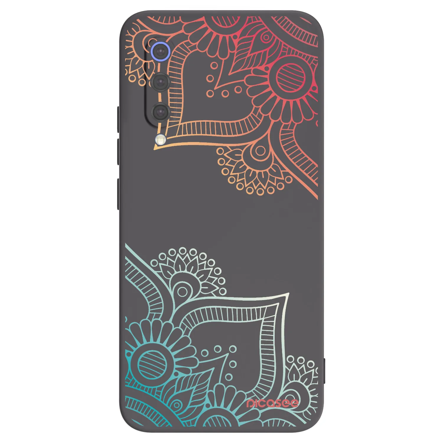 Picasee Xiaomi Mi 9 SE Hülle - Schwarzes Silikon - Blumenmuster