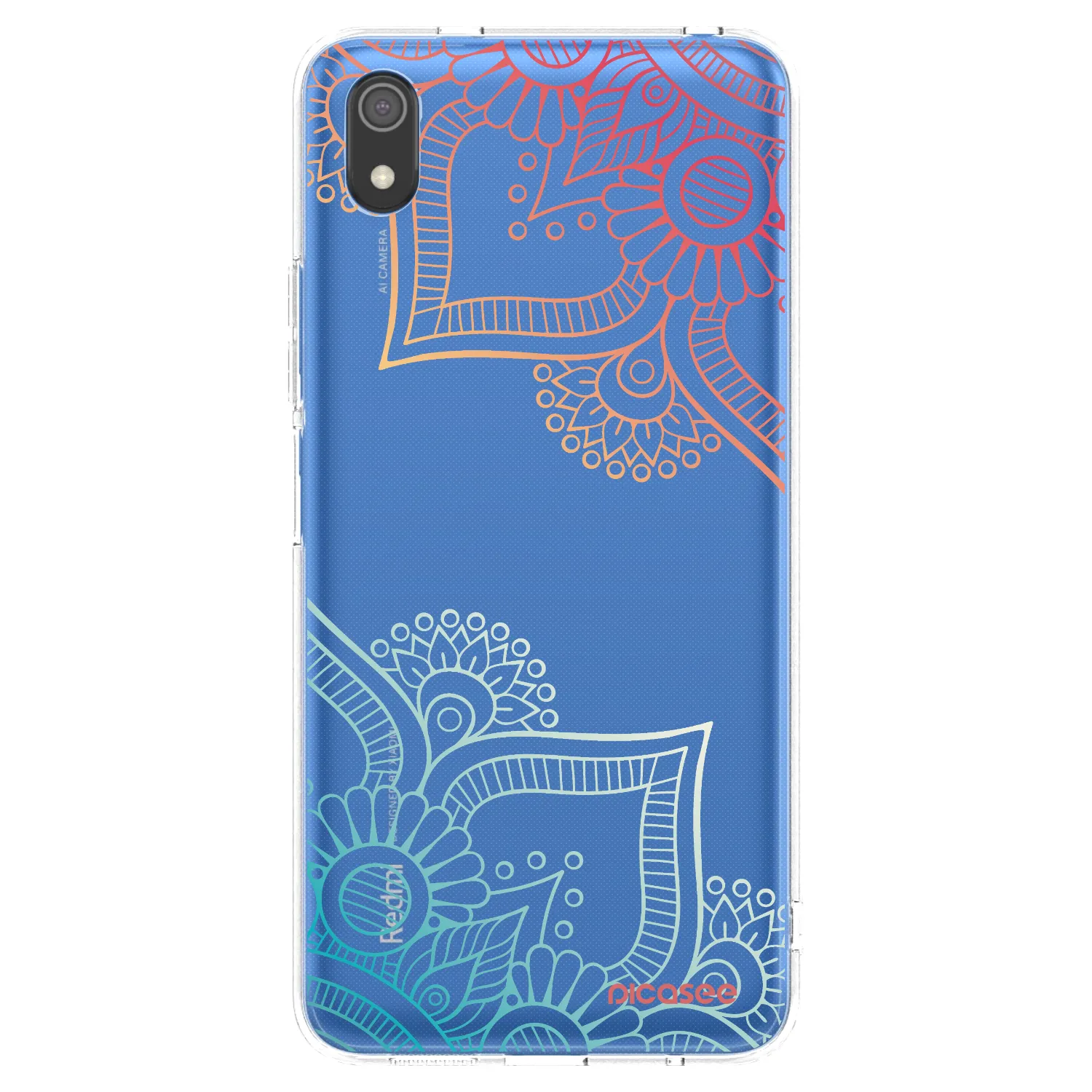 Picasee Xiaomi Redmi 7A Hülle - Transparentes Silikon - Blumenmuster