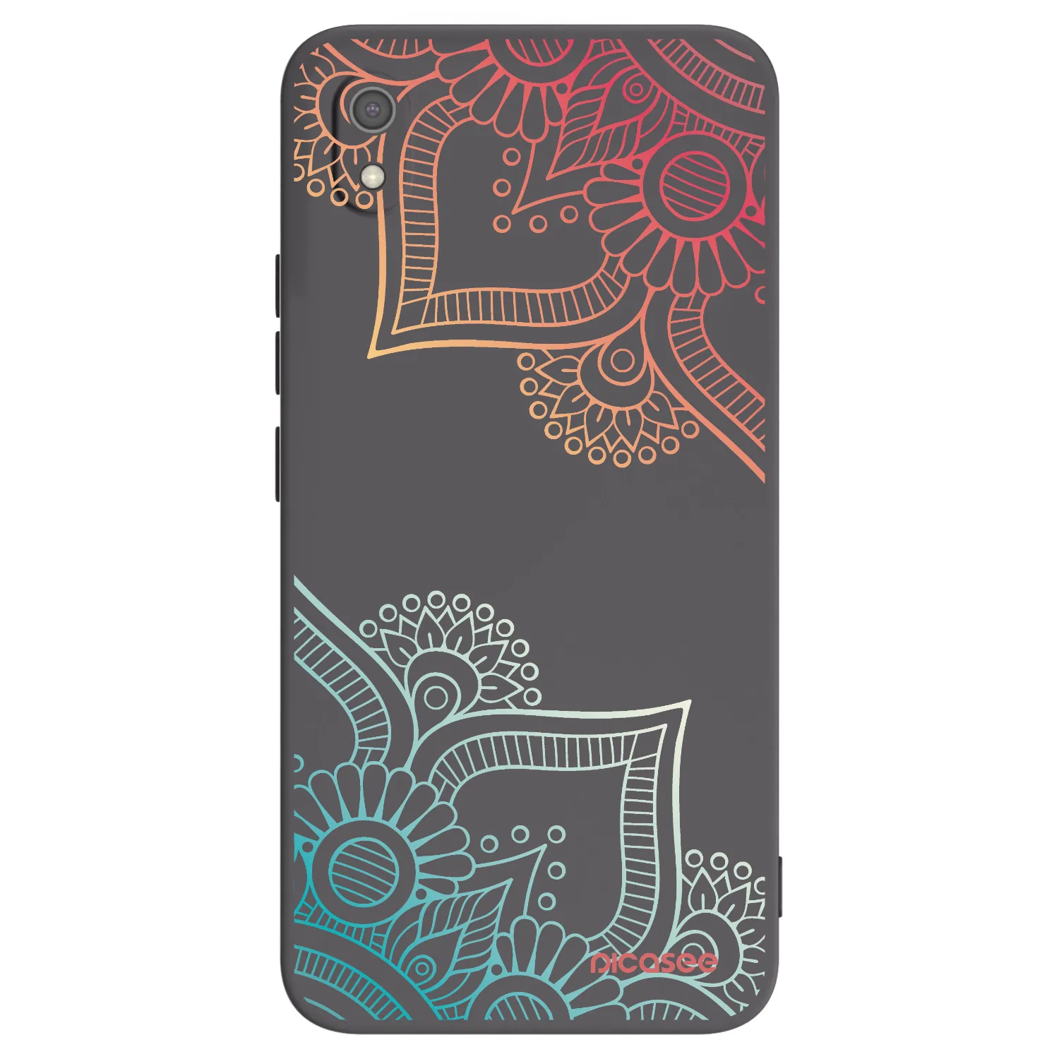 Picasee Xiaomi Redmi 7A Hülle - Schwarzes Silikon - Blumenmuster