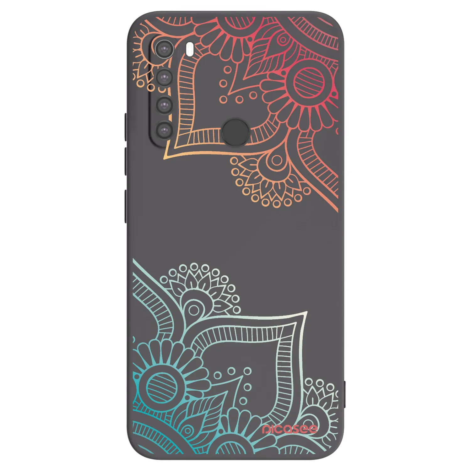 Picasee Xiaomi Redmi Note 8 Hülle - Schwarzes Silikon - Blumenmuster