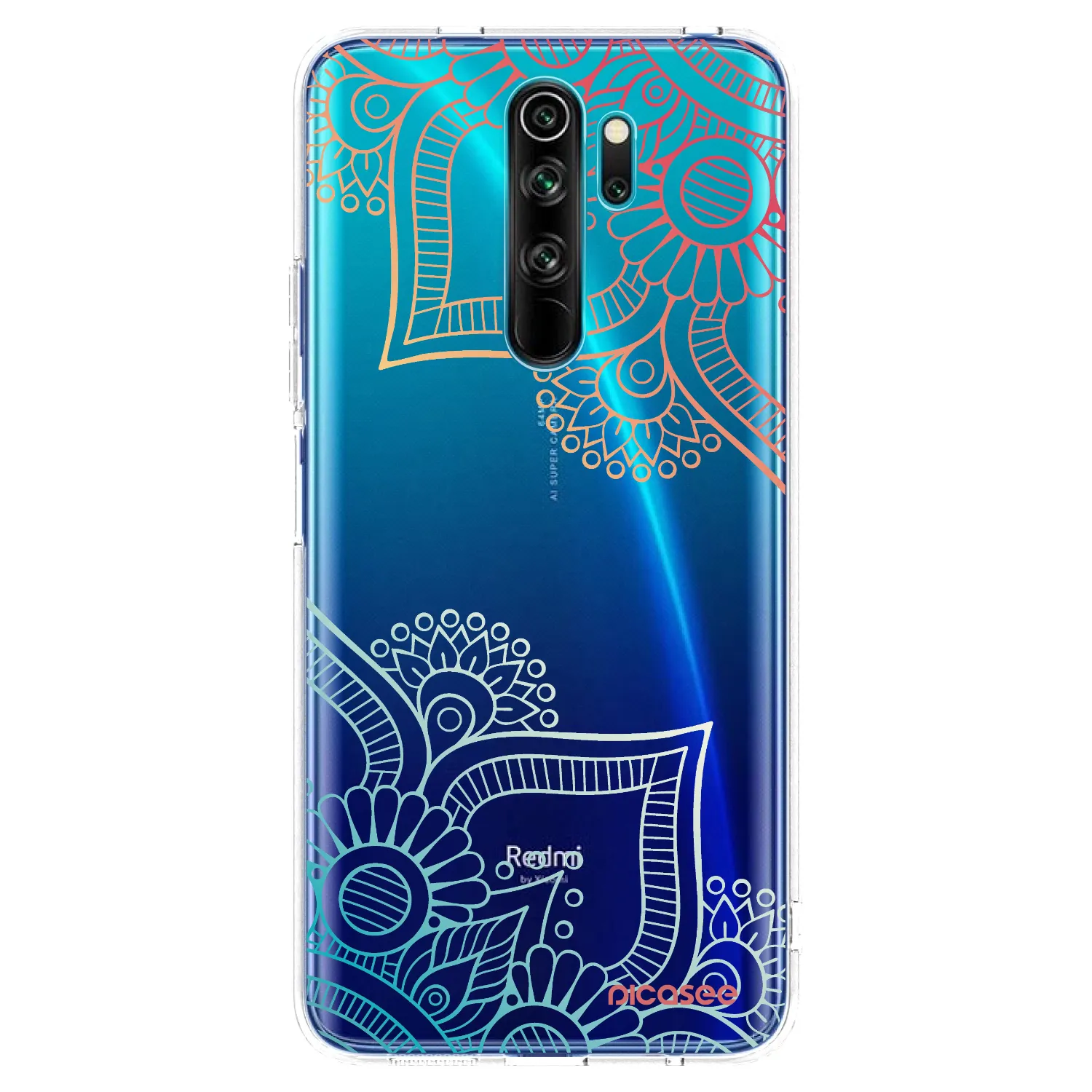 Picasee Xiaomi Redmi Note 8 Pro Hülle - Transparentes Silikon - Blumenmuster