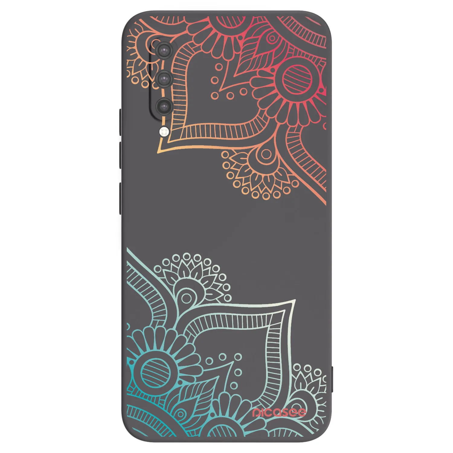 Picasee Xiaomi Mi 9 Lite Hülle - Schwarzes Silikon - Blumenmuster