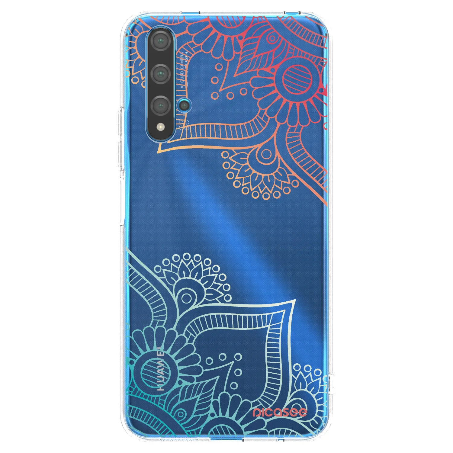 Picasee Huawei Nova 5T Hülle - Transparentes Silikon - Blumenmuster