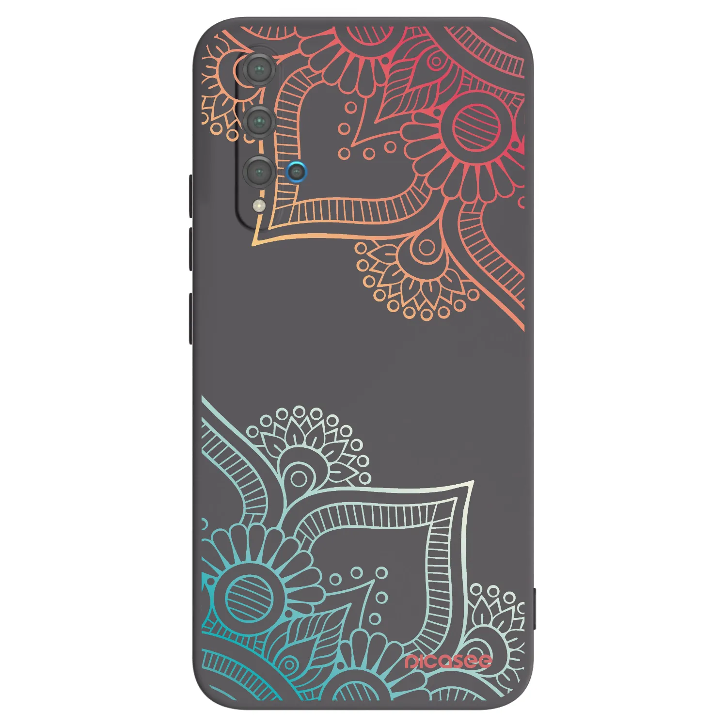 Picasee Huawei Nova 5T Hülle - Schwarzes Silikon - Blumenmuster