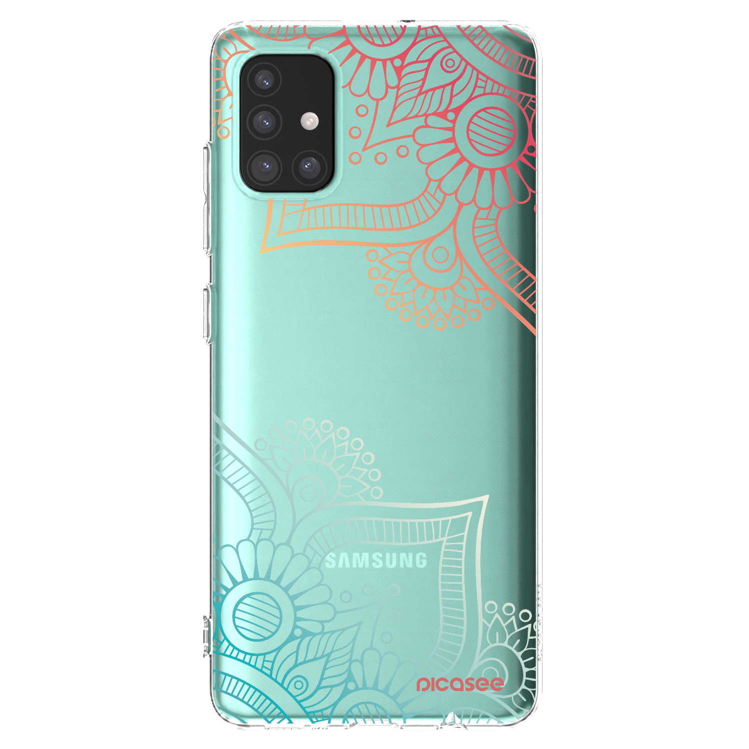 Picasee Samsung Galaxy A51 A515F Hülle - Transparentes Silikon - Blumenmuster