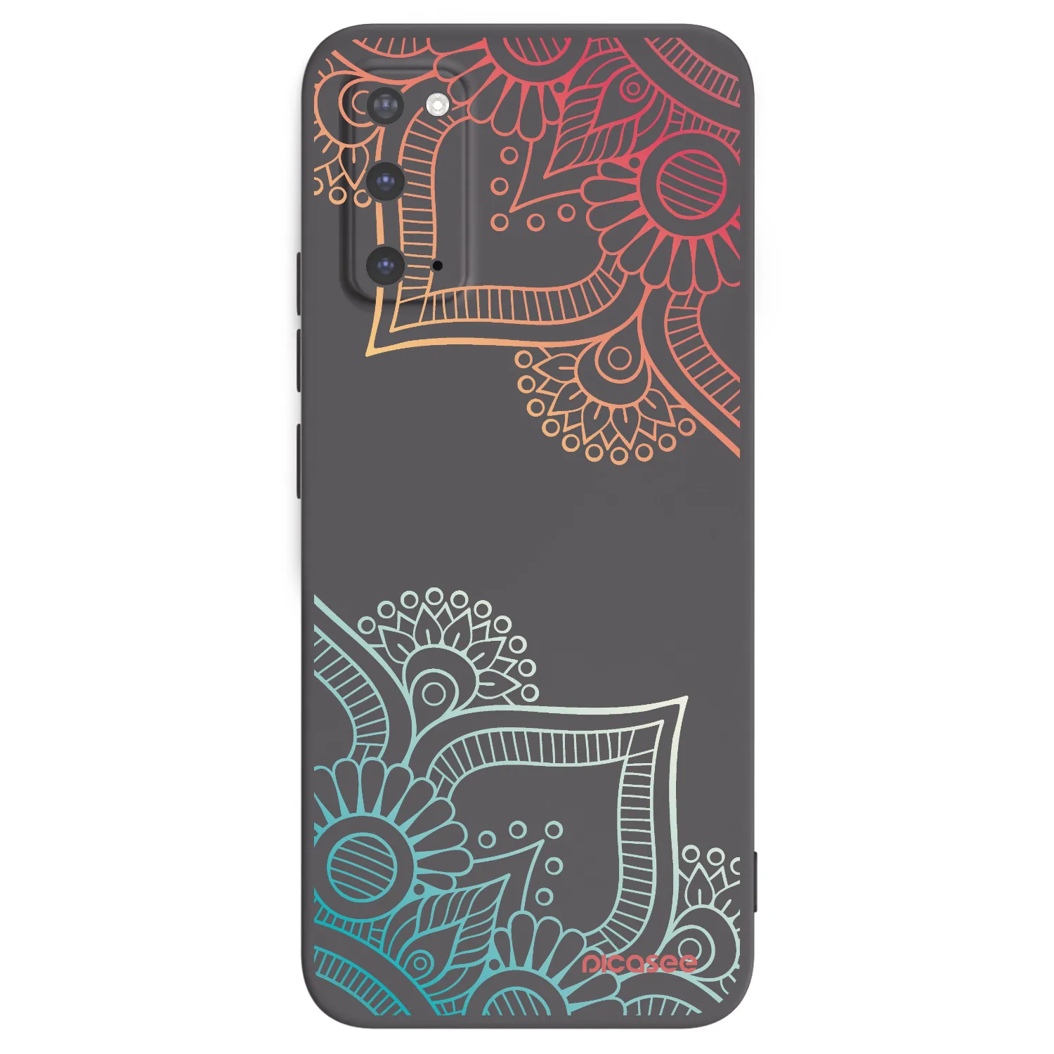 Picasee Samsung Galaxy S20 G980F Hülle - Schwarzes Silikon - Blumenmuster