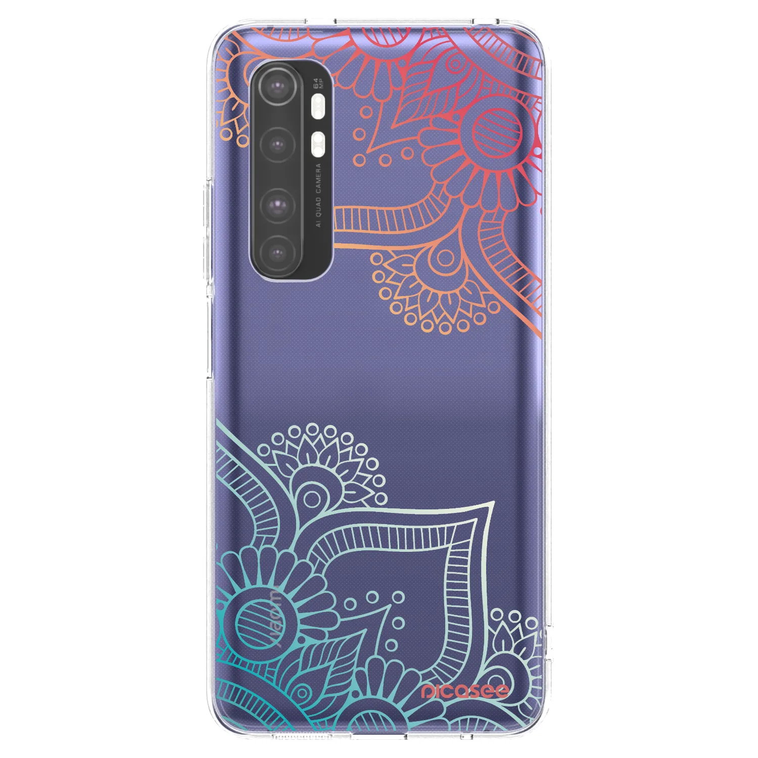 Picasee Xiaomi Mi Note 10 Lite Hülle - Transparentes Silikon - Blumenmuster