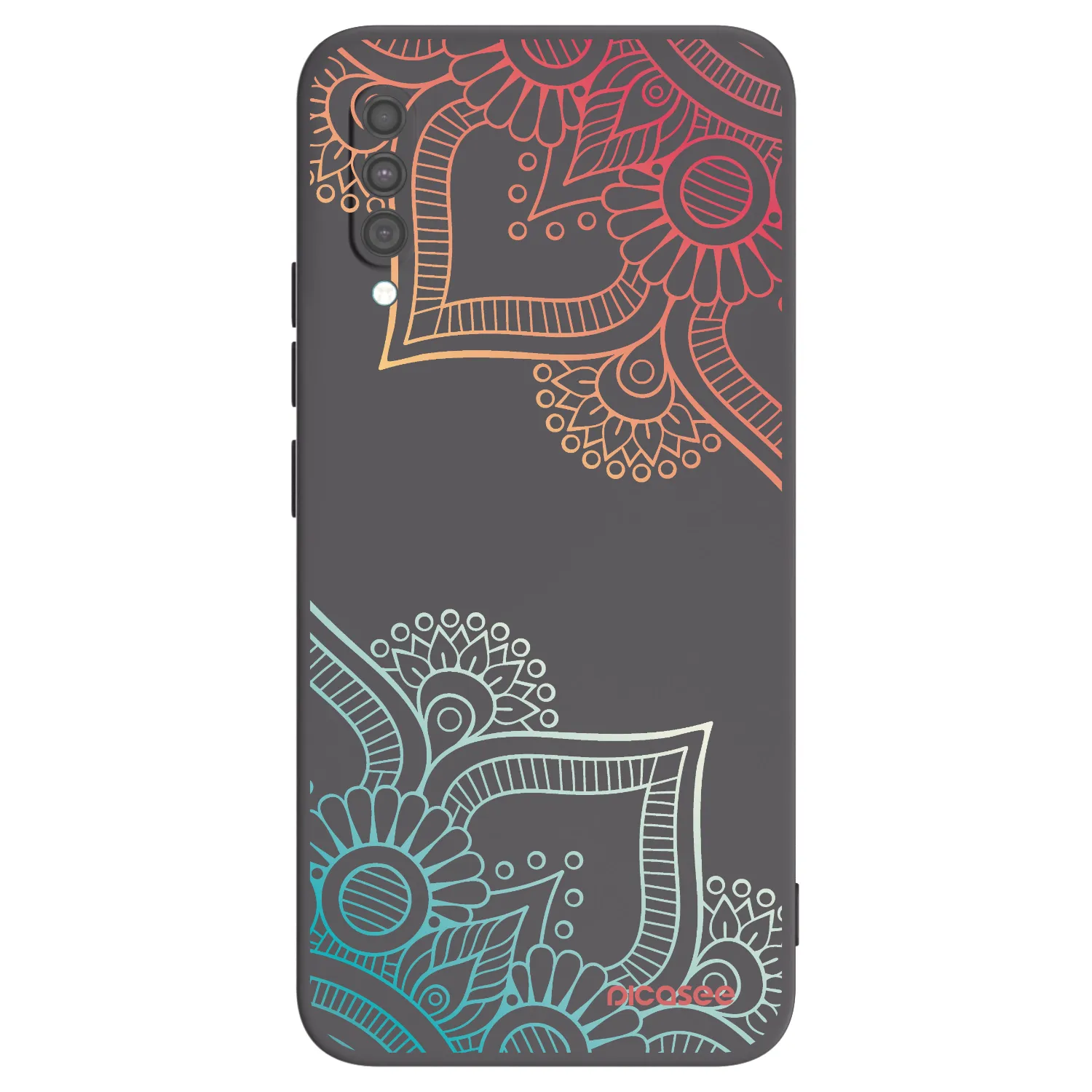 Picasee Samsung Galaxy A30s A307F Hülle - Schwarzes Silikon - Blumenmuster