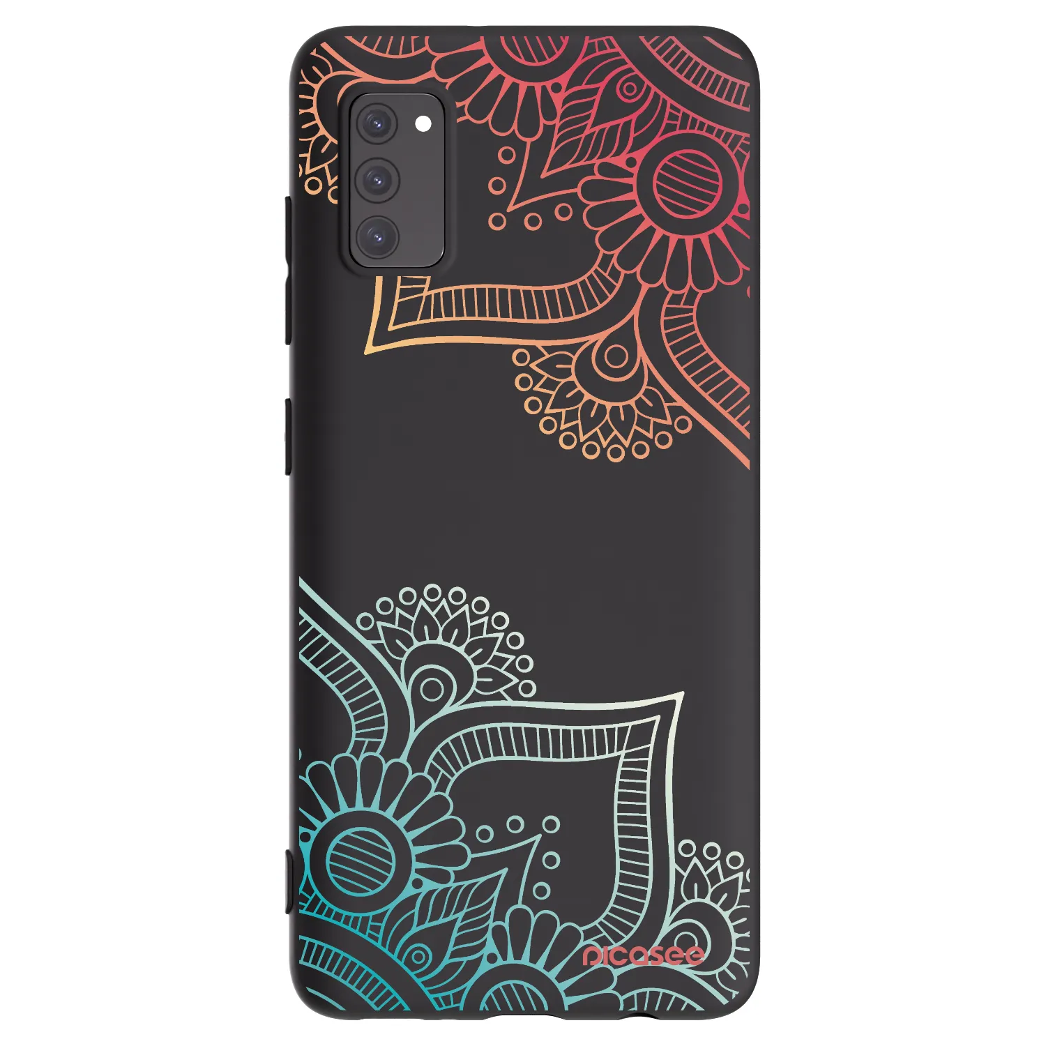Picasee Samsung Galaxy A41 A415F Hülle - Schwarzes Silikon - Blumenmuster