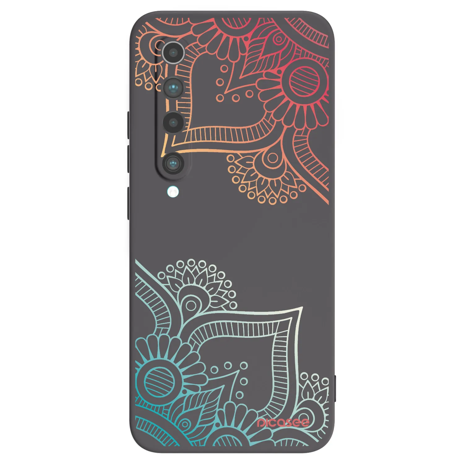 Picasee Xiaomi Mi 10 Hülle - Schwarzes Silikon - Blumenmuster