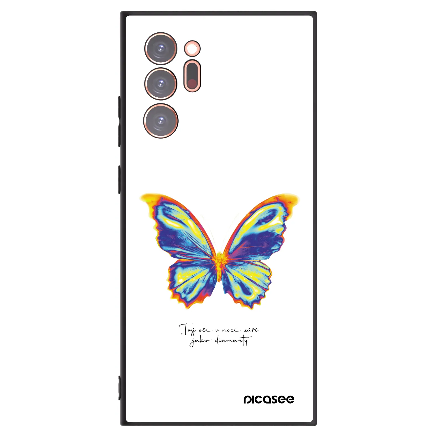Picasee Samsung Galaxy Note 20 Ultra Hülle - Schwarzes Silikon - Diamanty White