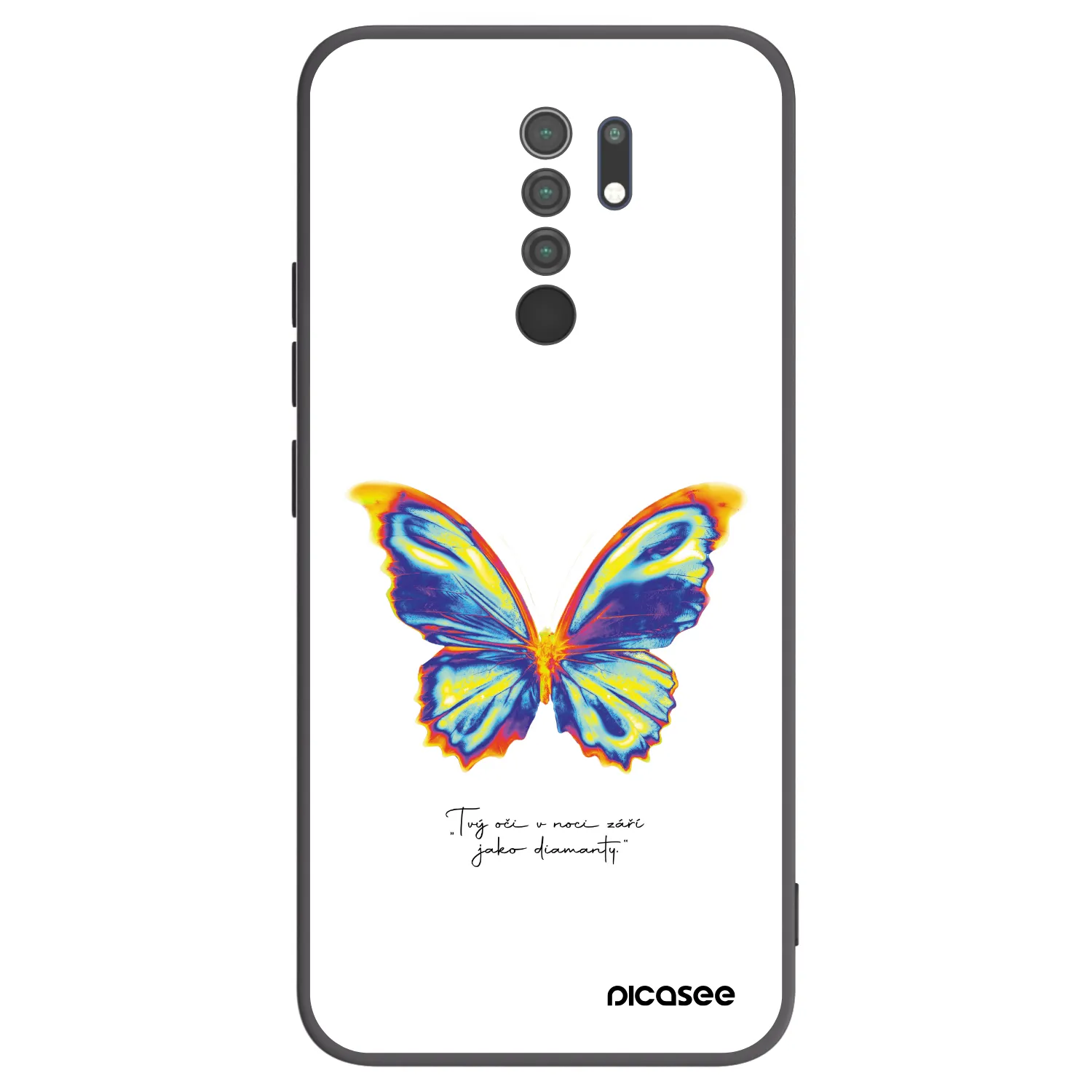 Picasee Xiaomi Redmi 9 Hülle - Schwarzes Silikon - Diamanty White