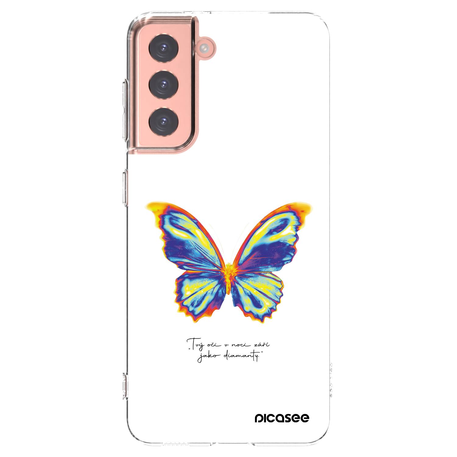 Picasee Samsung Galaxy S21 5G G991B Hülle - Transparentes Silikon - Diamanty White