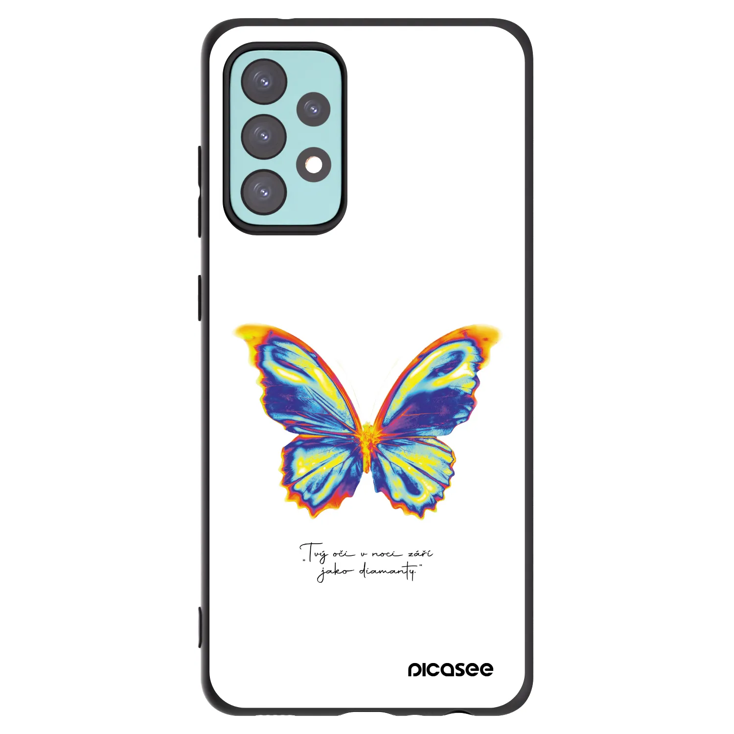 Picasee Samsung Galaxy A72 A725F Hülle - Schwarzes Silikon - Diamanty White