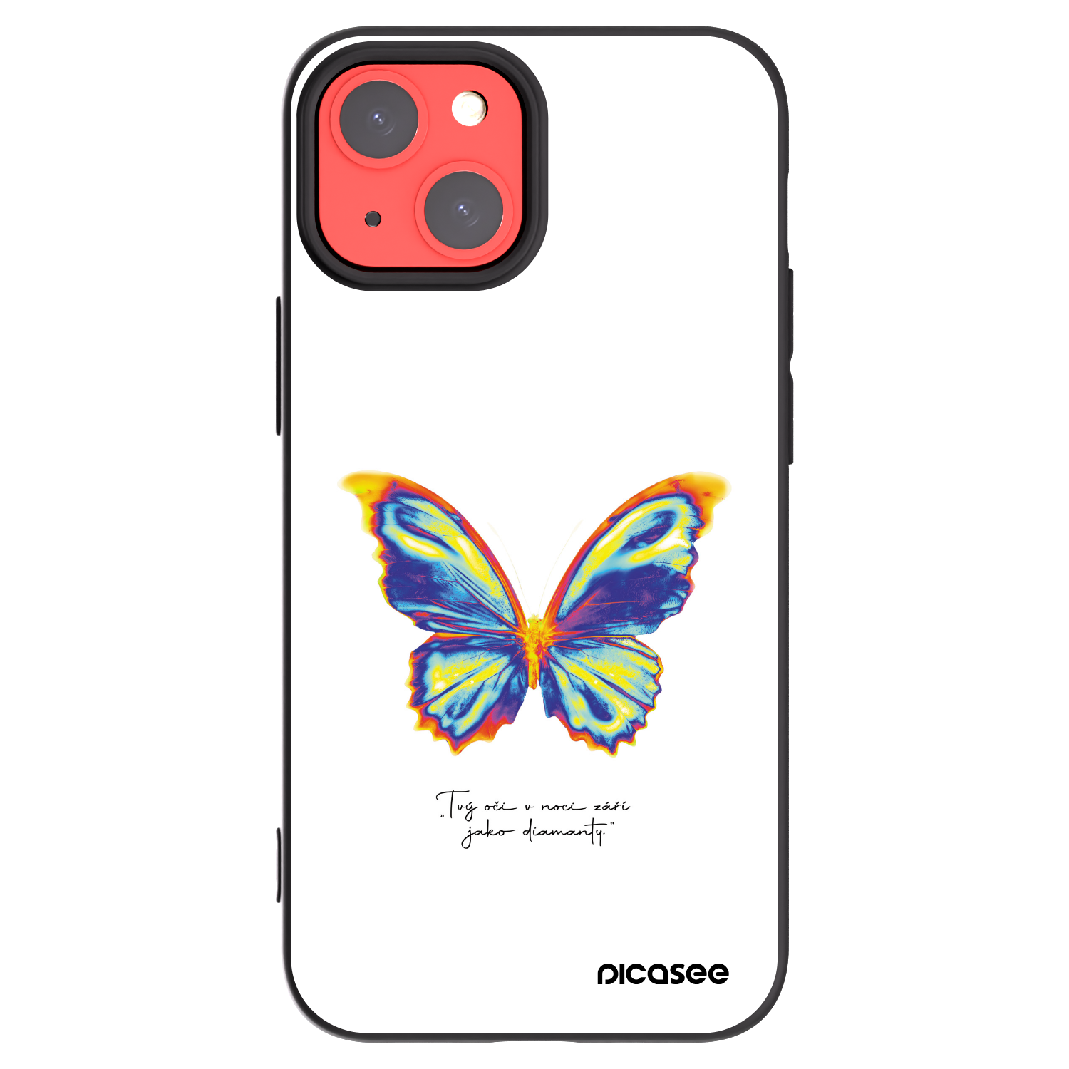 Picasee Apple iPhone 13 mini Hülle - Schwarzes Silikon - Diamanty White