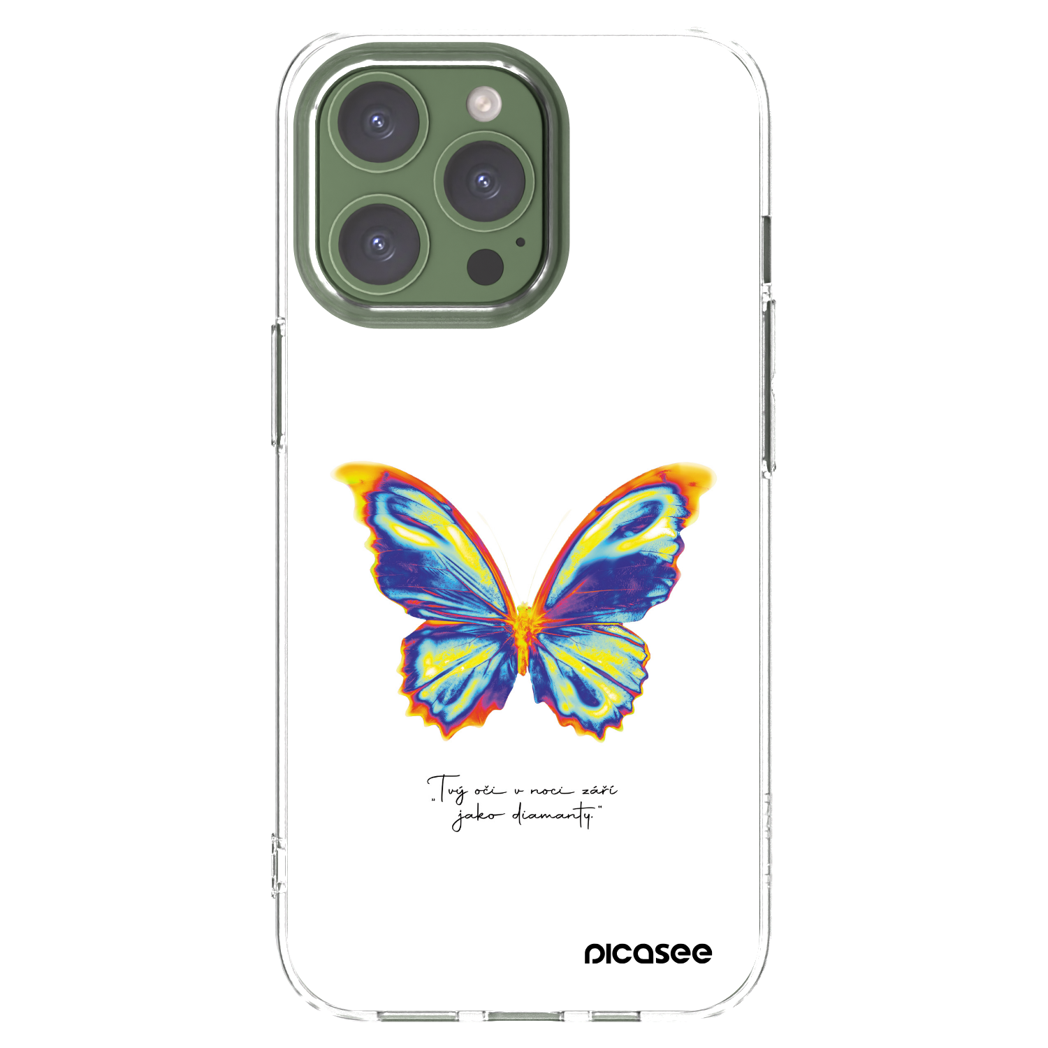 Picasee Apple iPhone 13 Pro Hülle - Transparentes Silikon - Diamanty White