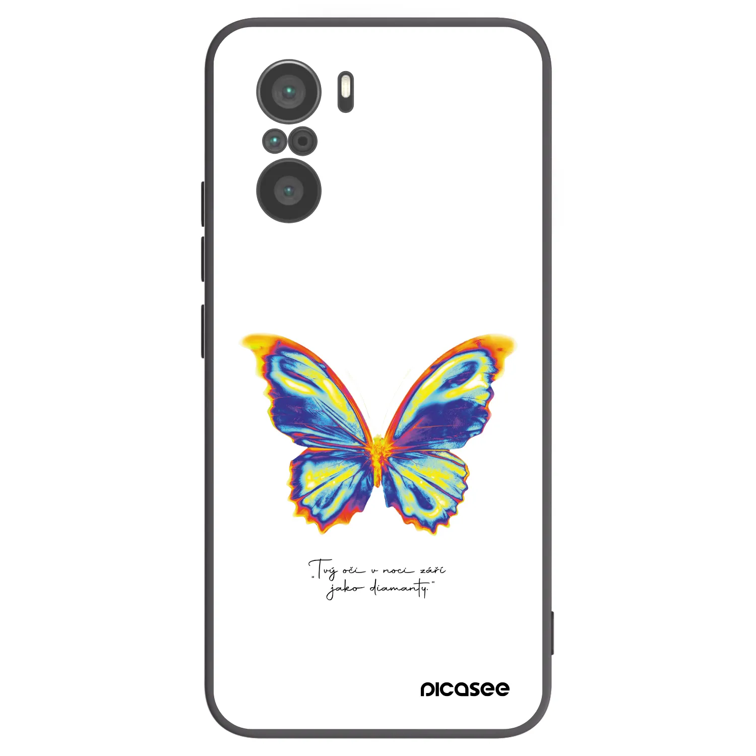 Picasee Xiaomi Poco F3 Hülle - Schwarzes Silikon - Diamanty White