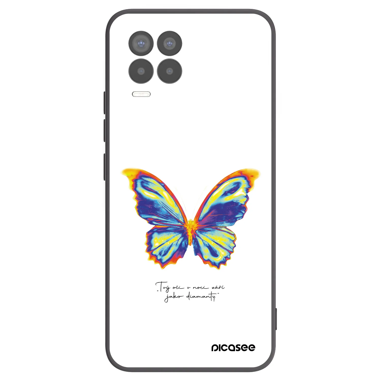 Picasee Realme 8 4G Hülle - Schwarzes Silikon - Diamanty White
