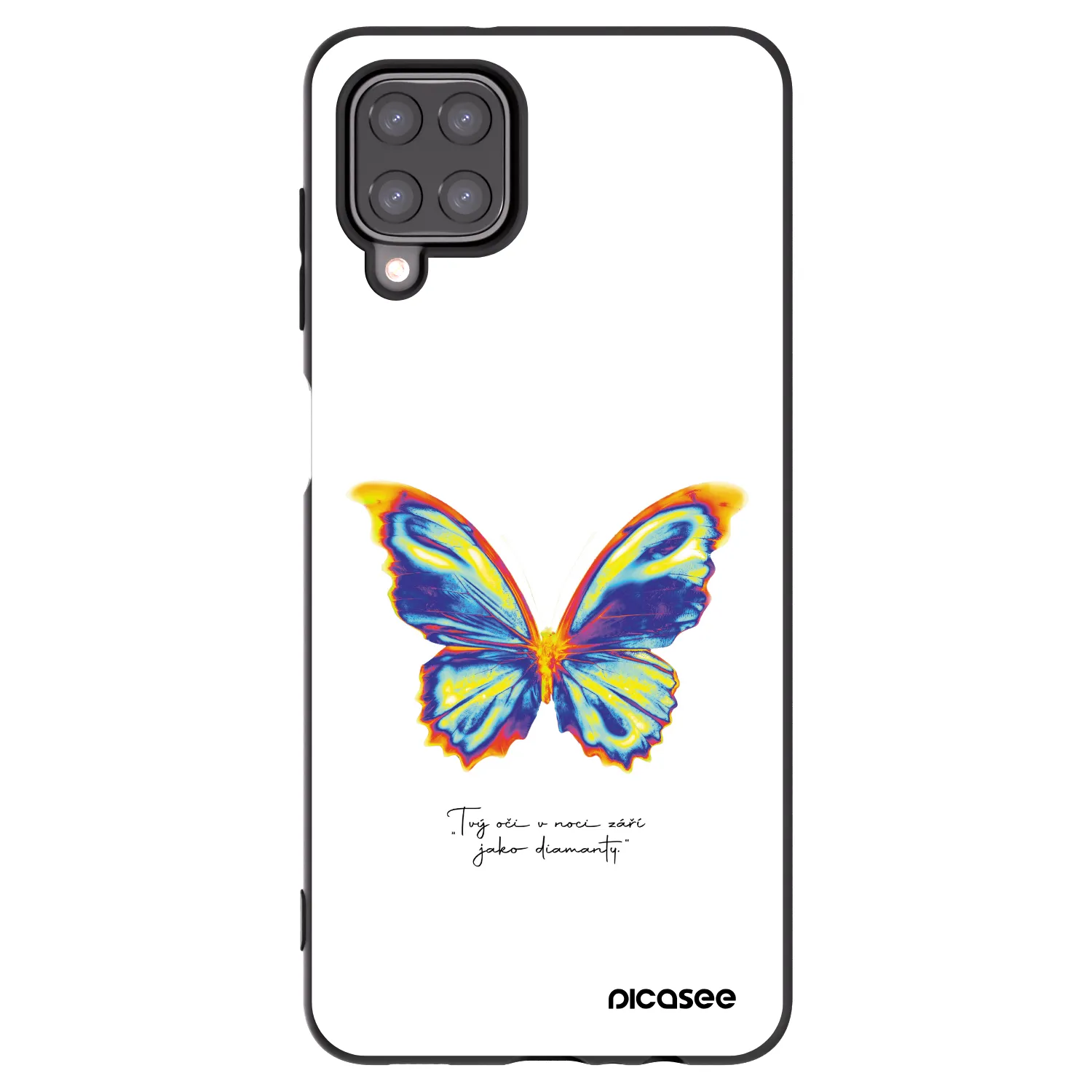 Picasee Samsung Galaxy M12 M127F Hülle - Schwarzes Silikon - Diamanty White