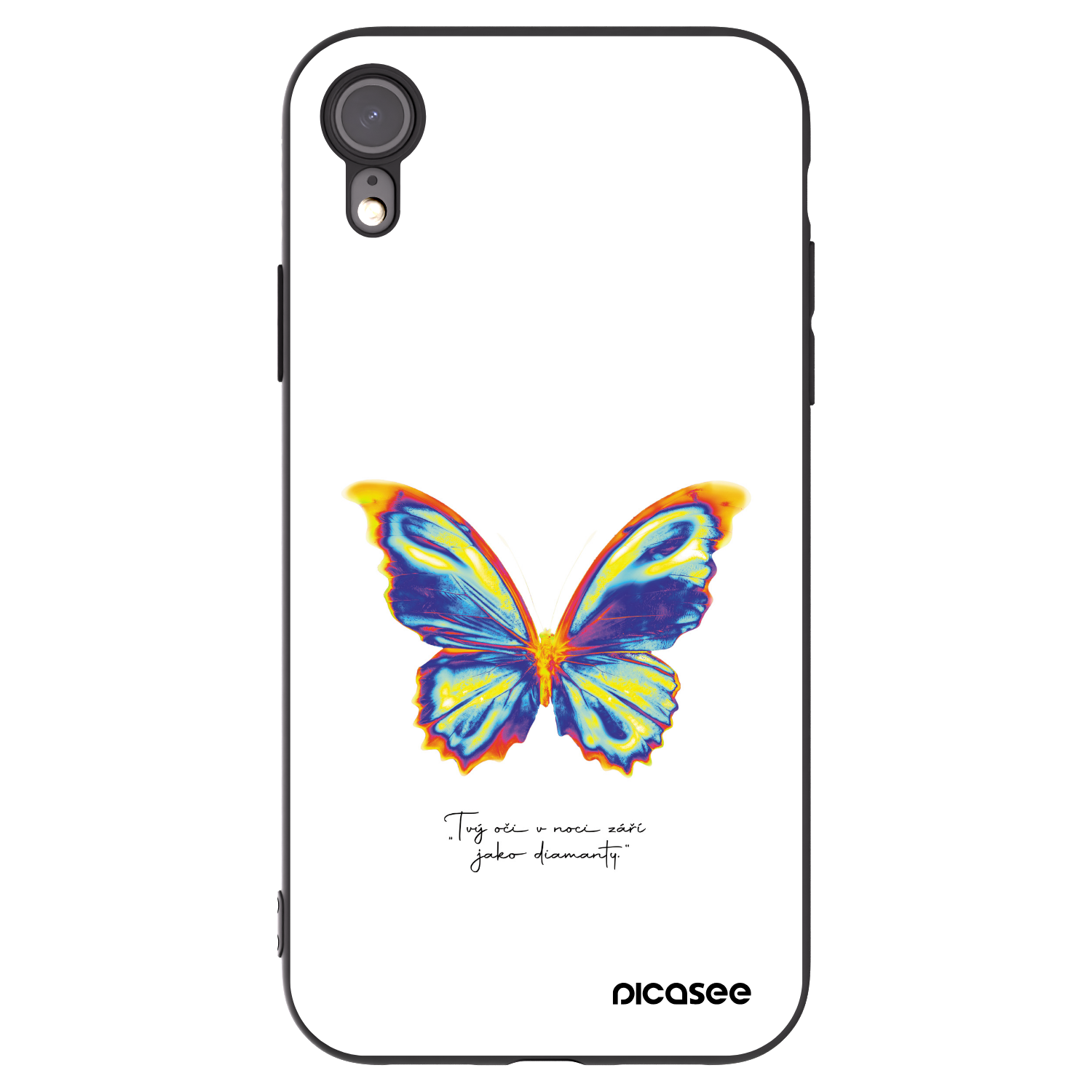 Picasee Apple iPhone XR Hülle - Schwarzes Silikon - Diamanty White