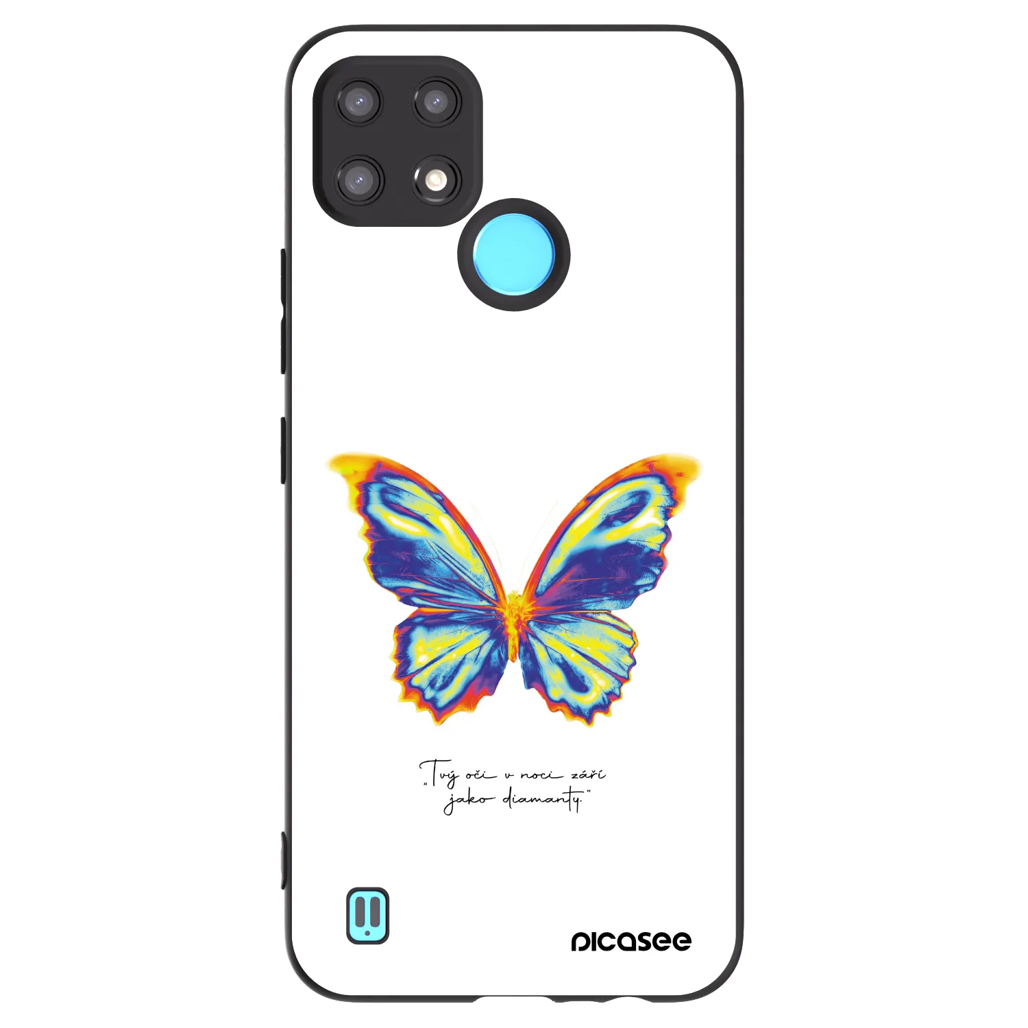 Picasee Realme C21 Hülle - Schwarzes Silikon - Diamanty White