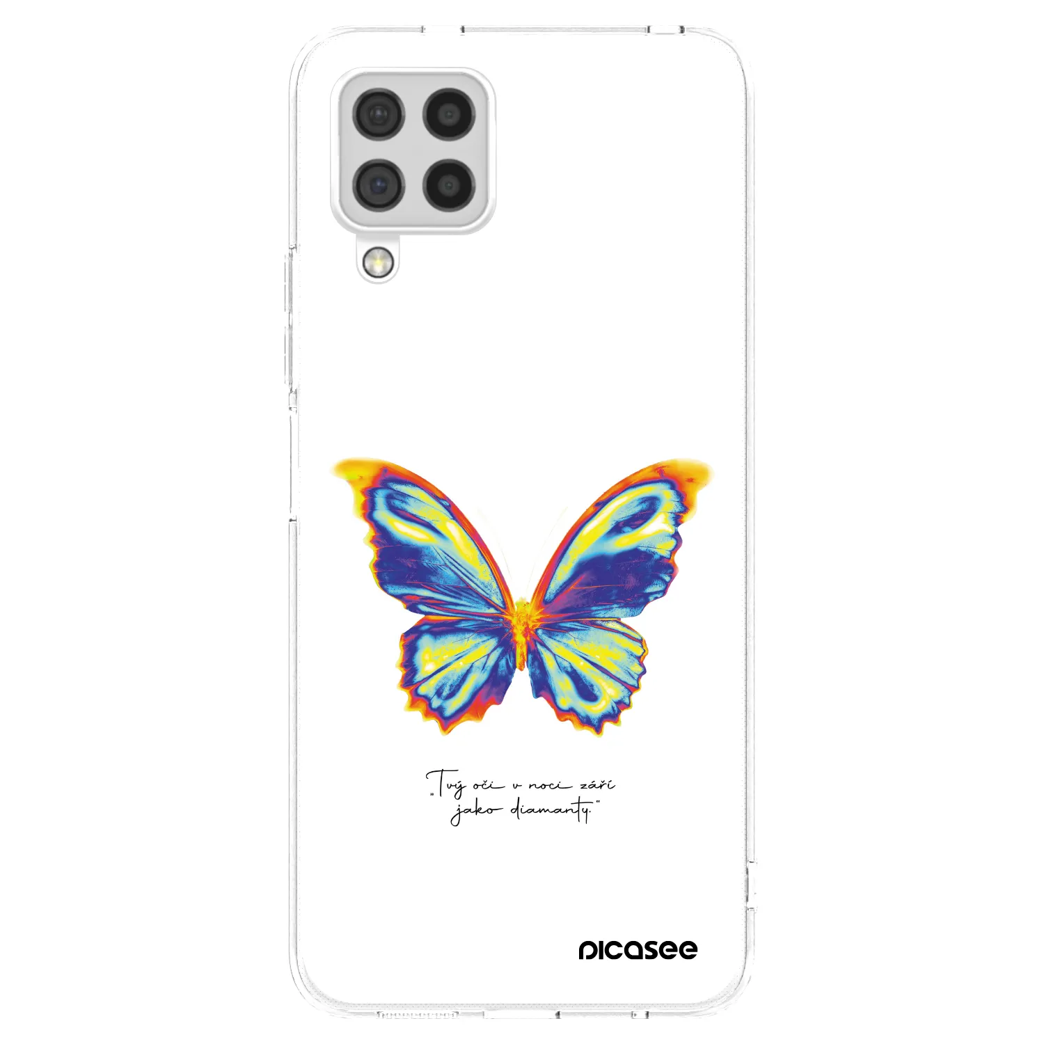 Picasee Samsung Galaxy A22 A225F 4G Hülle - Transparentes Silikon - Diamanty White