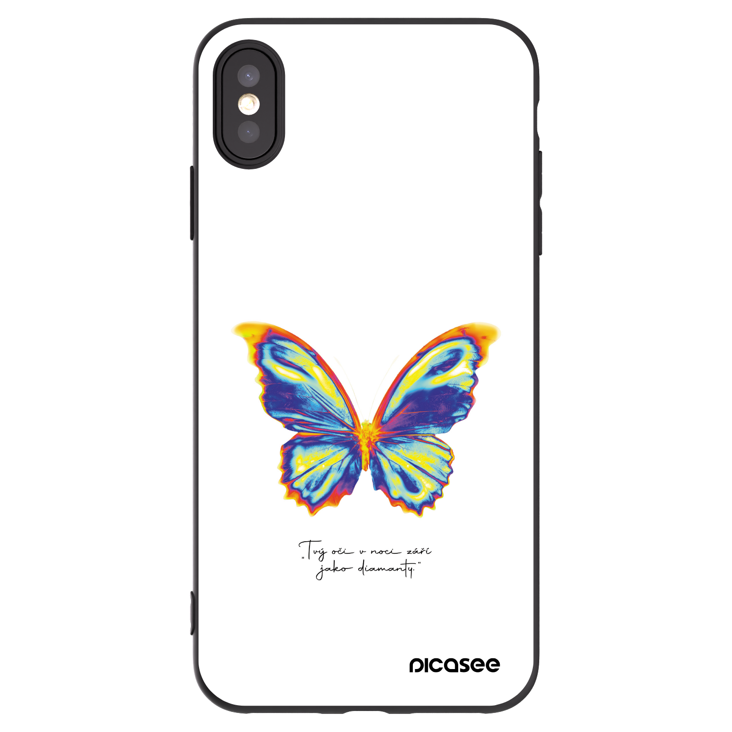 Picasee Apple iPhone XS Max Hülle - Schwarzes Silikon - Diamanty White