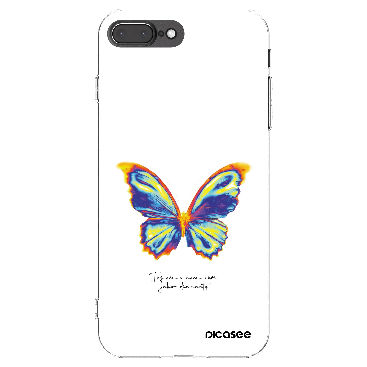 Picasee Apple iPhone 7 Plus Hülle - Transparentes Silikon - Diamanty White