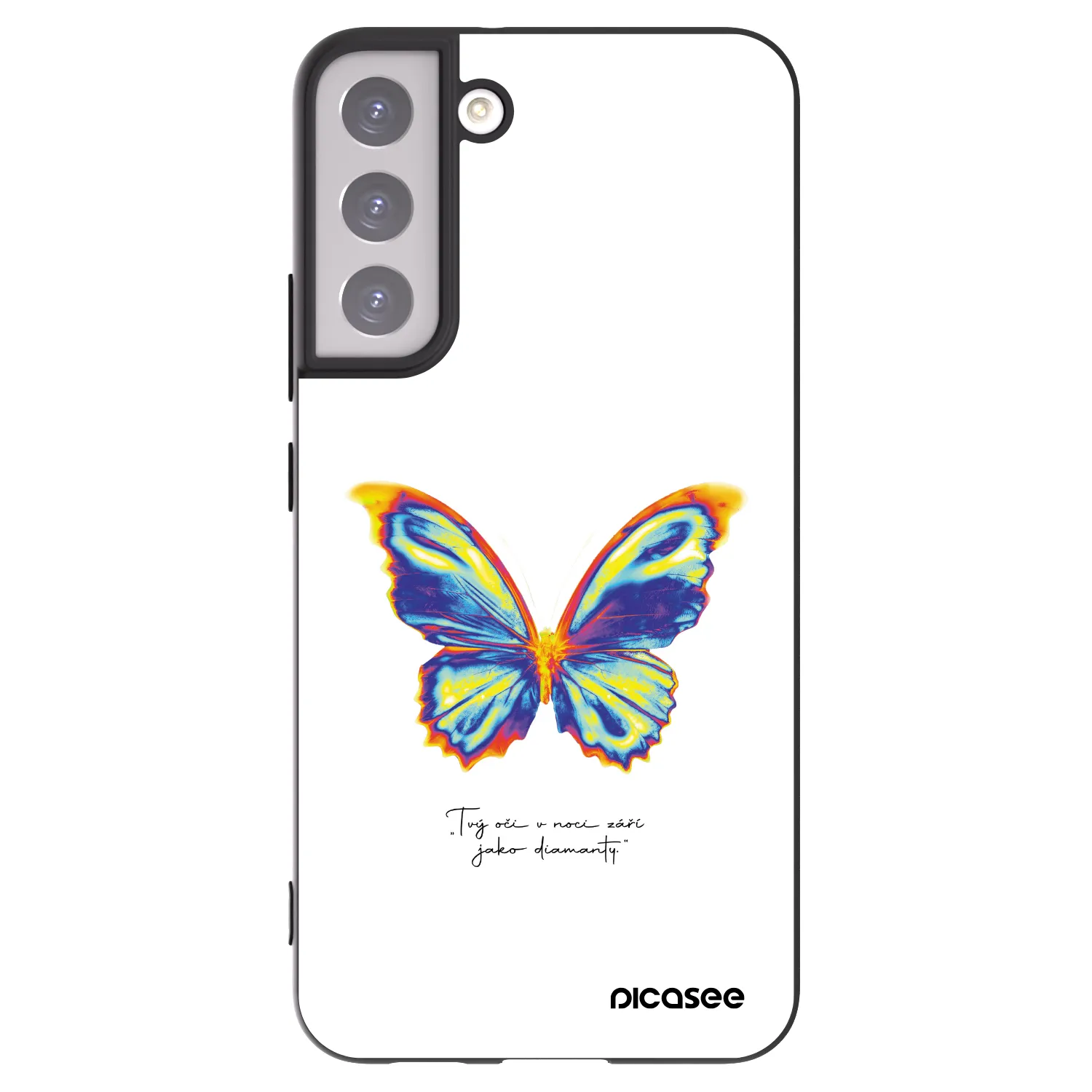 Picasee Samsung Galaxy S22+ 5G Hülle - Schwarzes Silikon - Diamanty White