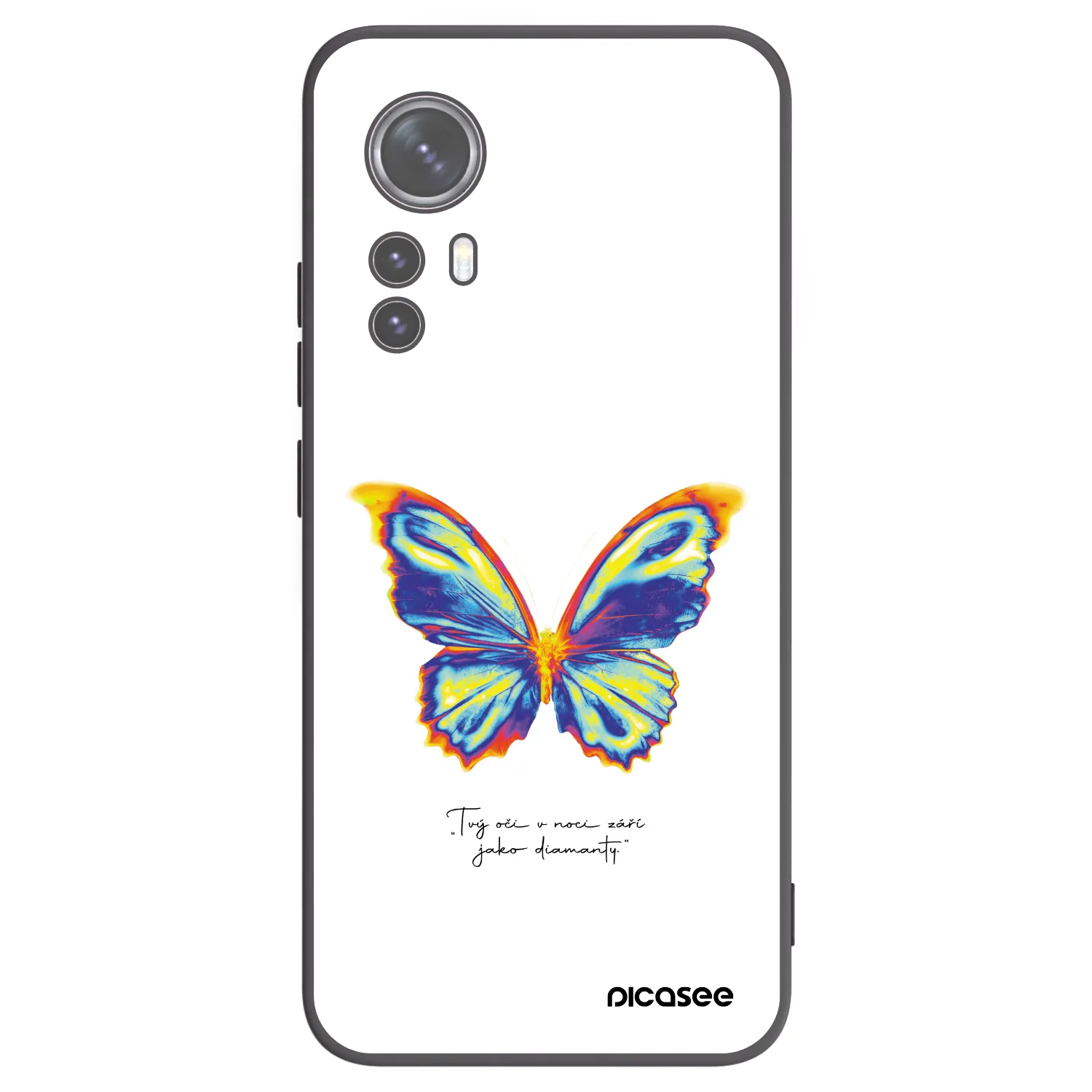 Picasee Xiaomi 12 Hülle - Schwarzes Silikon - Diamanty White