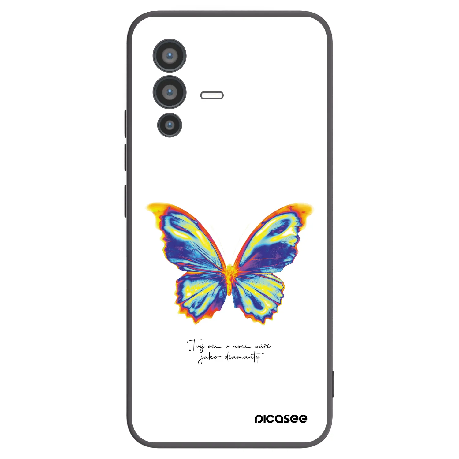 Picasee Vivo V23 5G Hülle - Schwarzes Silikon - Diamanty White