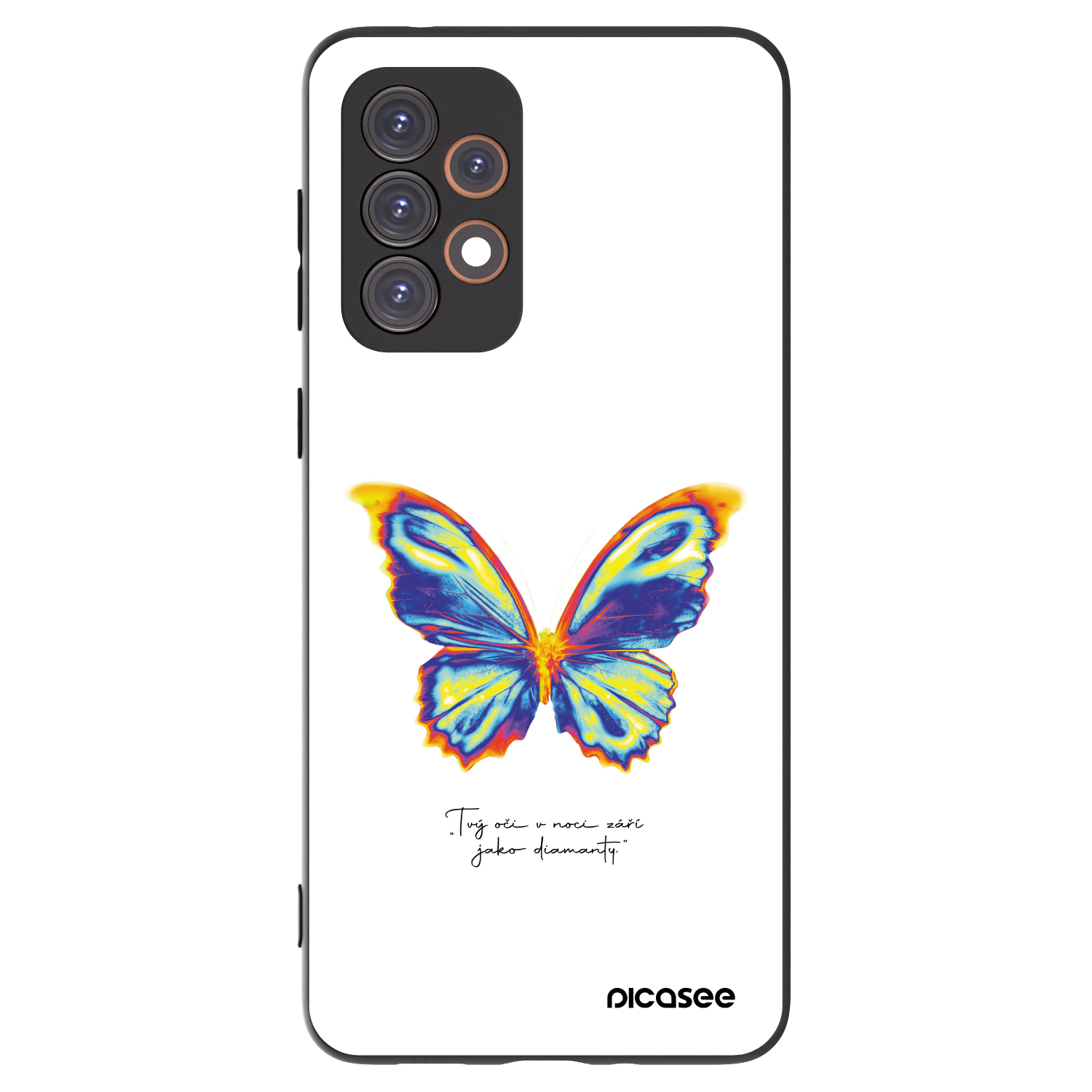 Picasee Samsung Galaxy A33 5G A336 Hülle - Schwarzes Silikon - Diamanty White