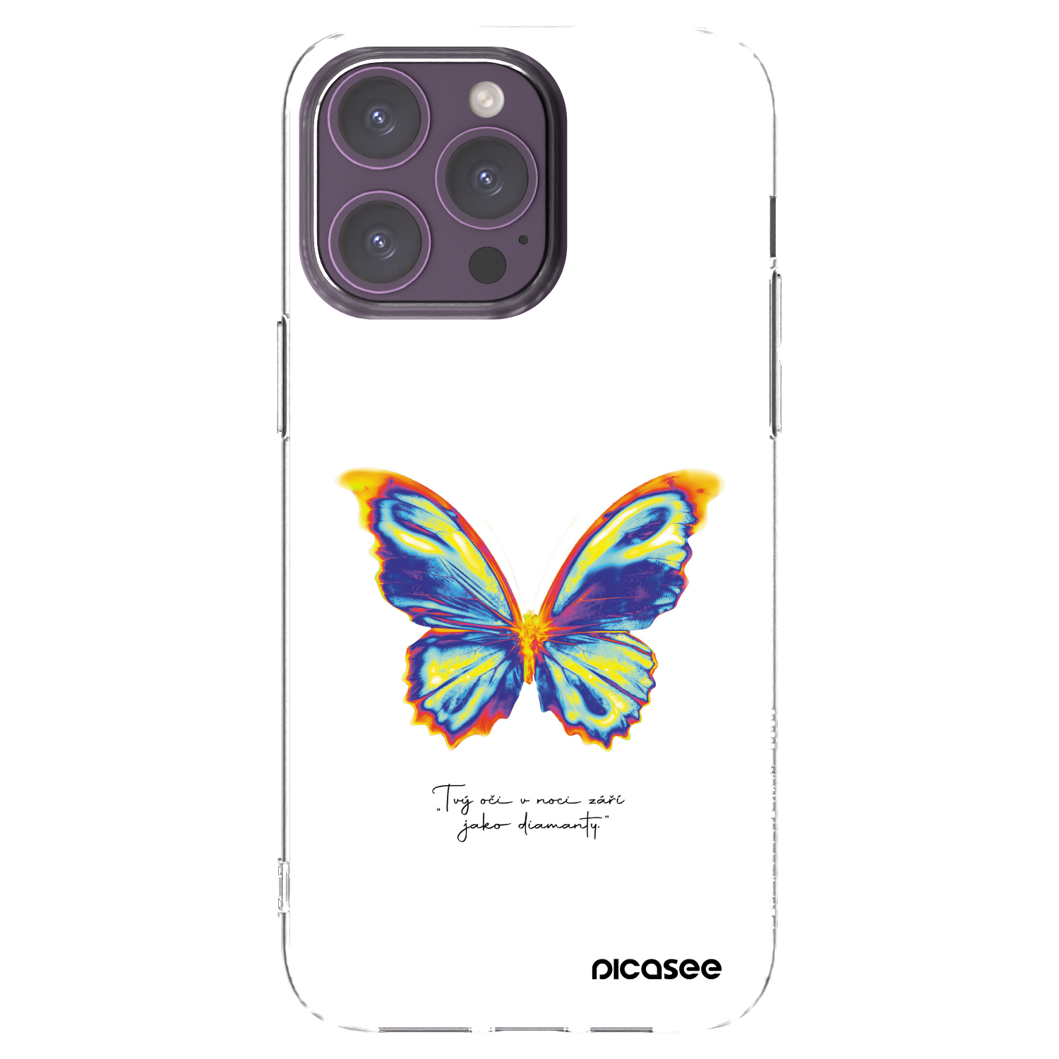 Picasee Apple iPhone 14 Pro Max Hülle - Transparentes Silikon - Diamanty White