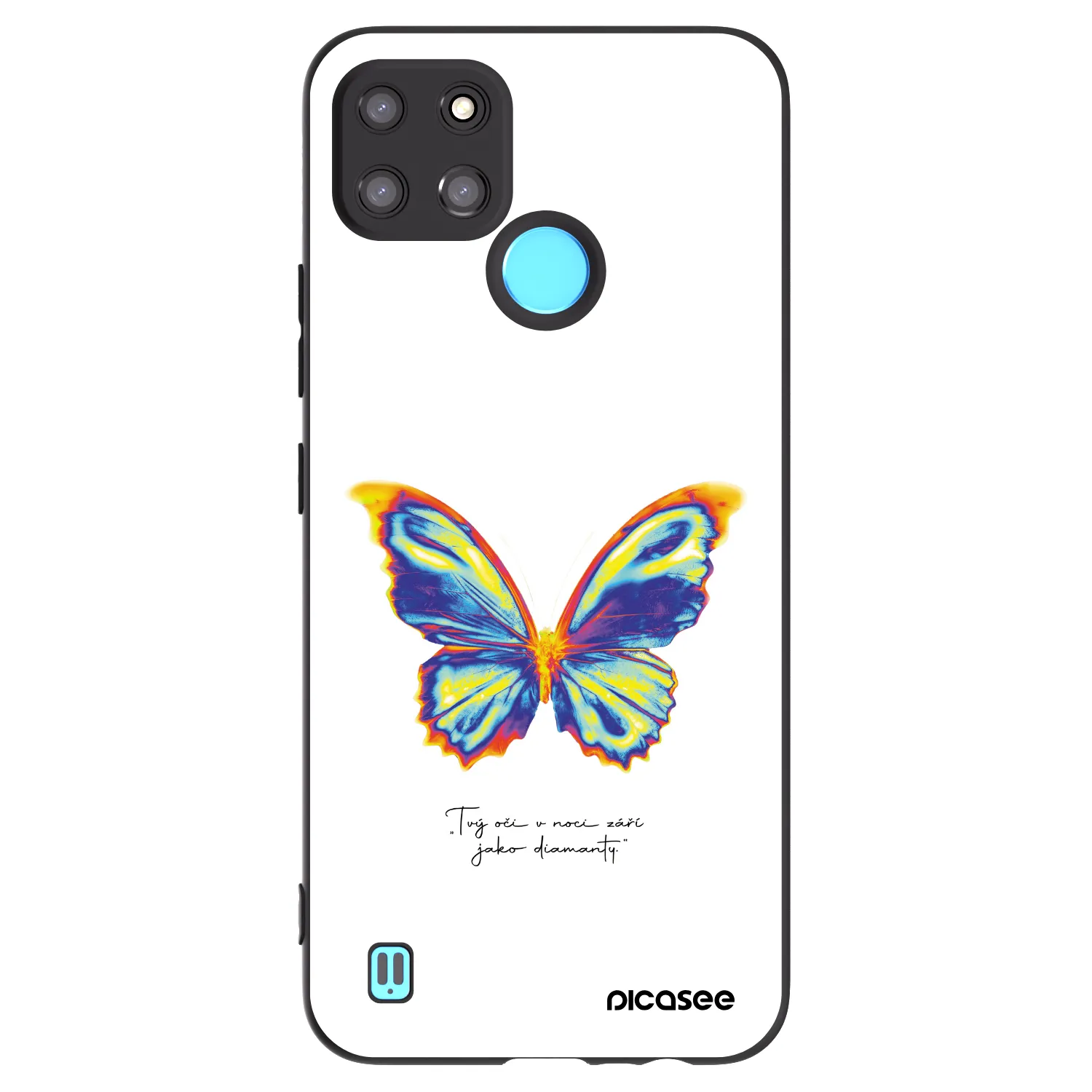 Picasee Realme C21Y Hülle - Schwarzes Silikon - Diamanty White