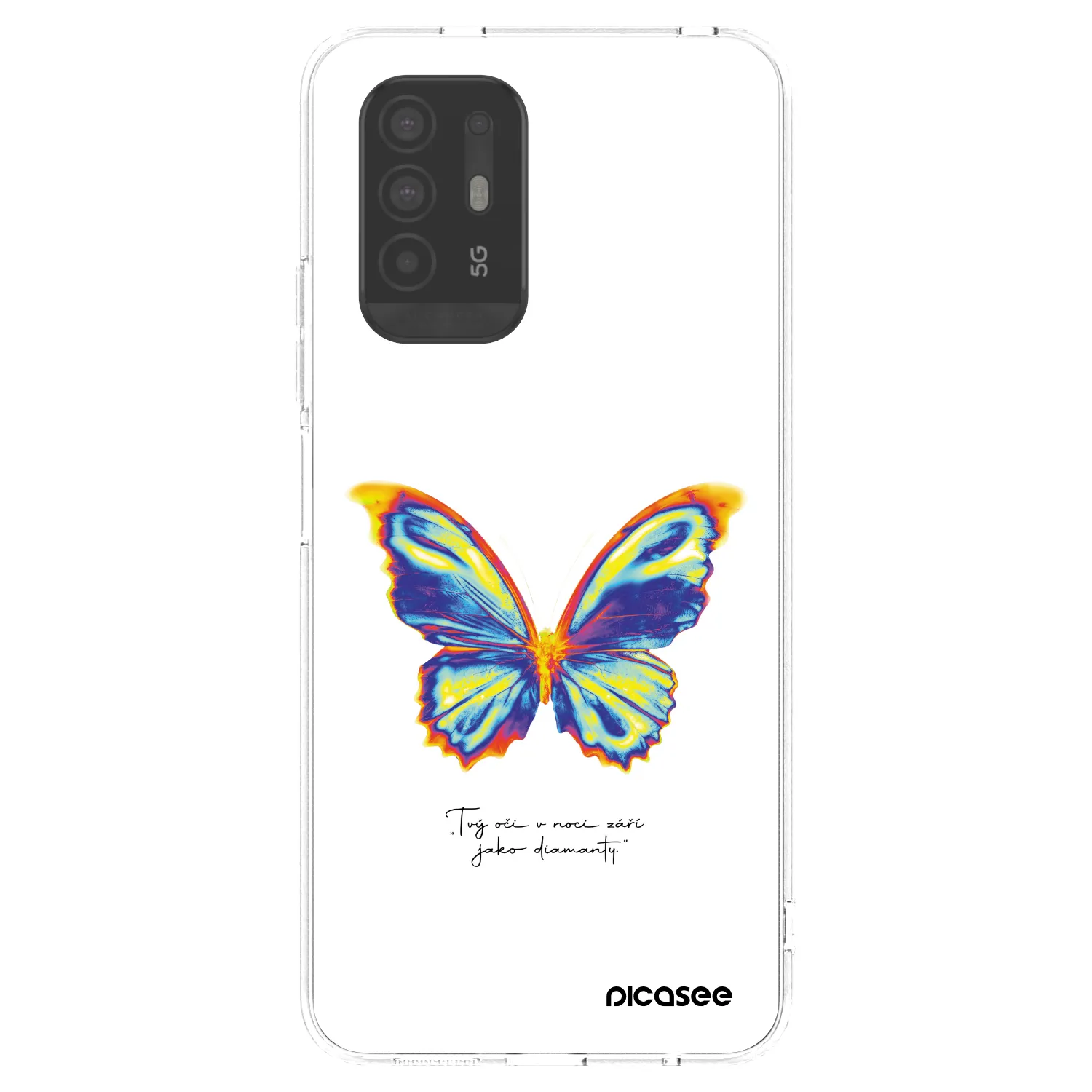Picasee OPPO A94 5G Hülle - Transparentes Silikon - Diamanty White