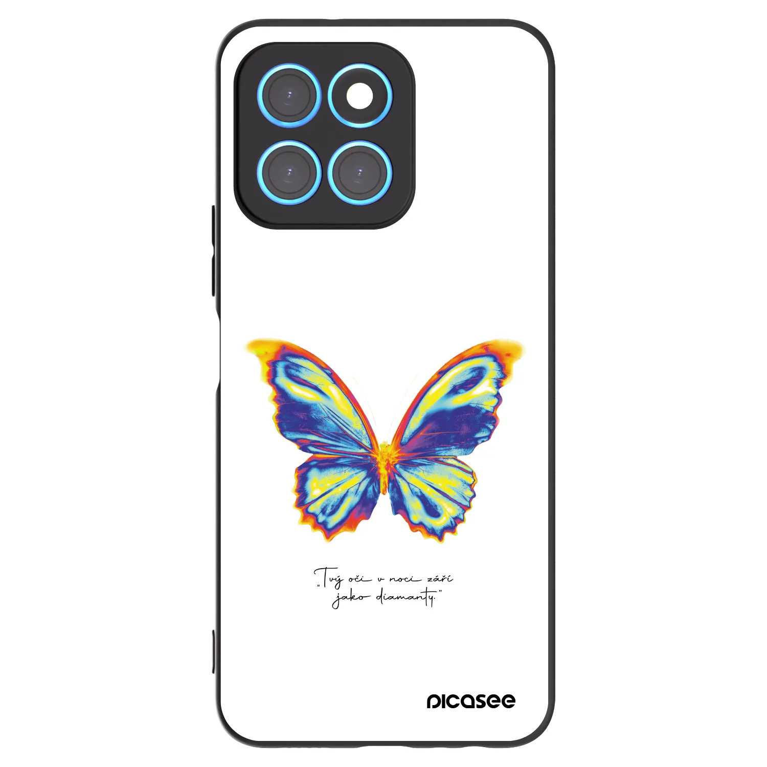Picasee Honor X8 5G Hülle - Schwarzes Silikon - Diamanty White