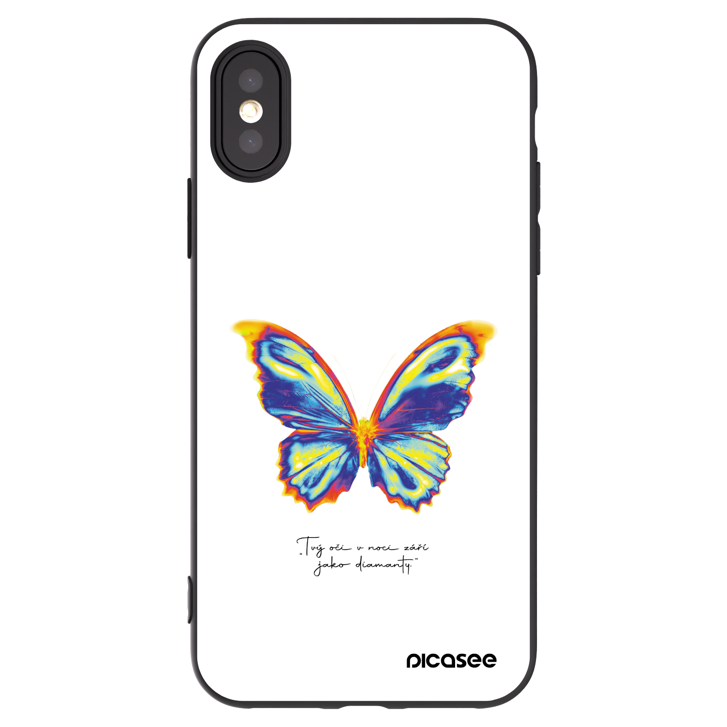 Picasee Apple iPhone X/XS Hülle - Schwarzes Silikon - Diamanty White
