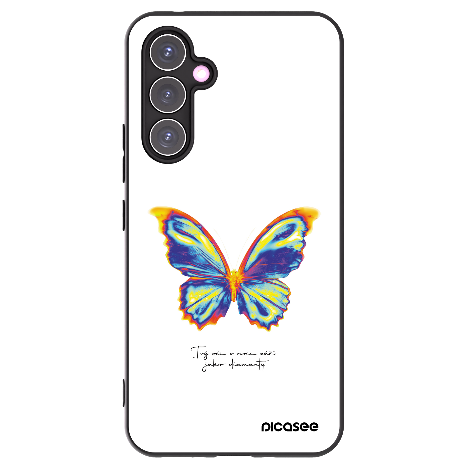 Picasee Samsung Galaxy A54 5G A546B Hülle - Schwarzes Silikon - Diamanty White
