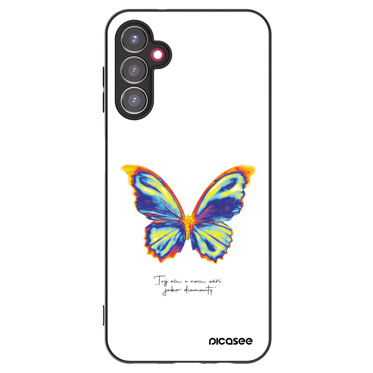 Picasee Samsung Galaxy A14 5G A146P Hülle - Schwarzes Silikon - Diamanty White